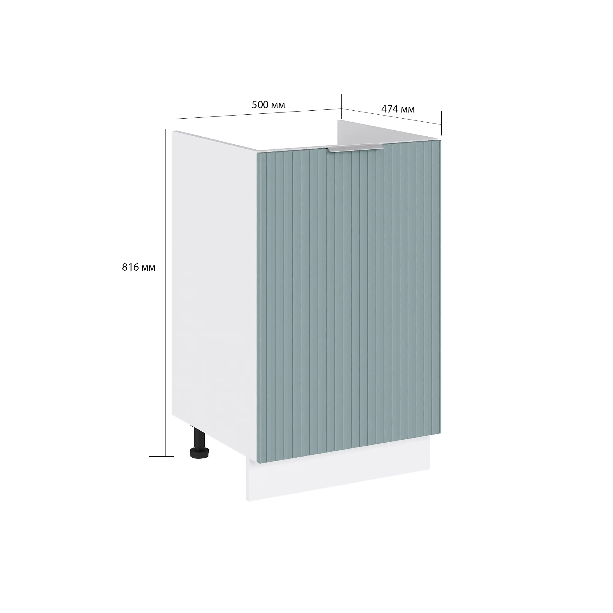 Изображение товара Напольный шкаф под мойку Сурская мебель Мисти грин Сиэль ян 50x81.6x47.4 см ЛДСП цвет нежно-зеленый