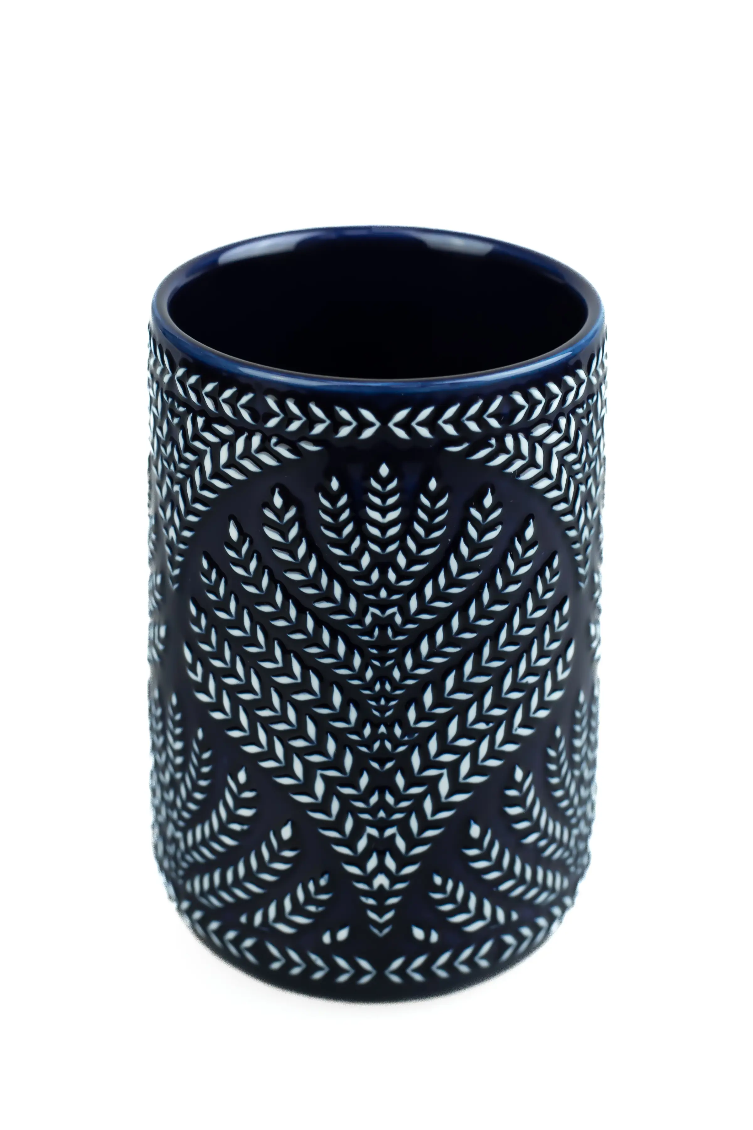 Изображение товара Стакан для зубных щёток PROFFI HOME Aegean из керамики, синий, цилиндрический дизайн