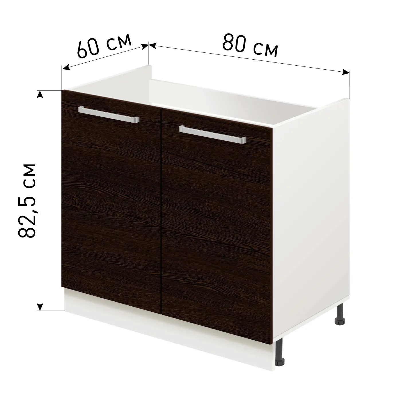 Изображение товара Напольный шкаф Лидер Стиль TP8060_VG 80x82x60 см ЛДСП цвет венге