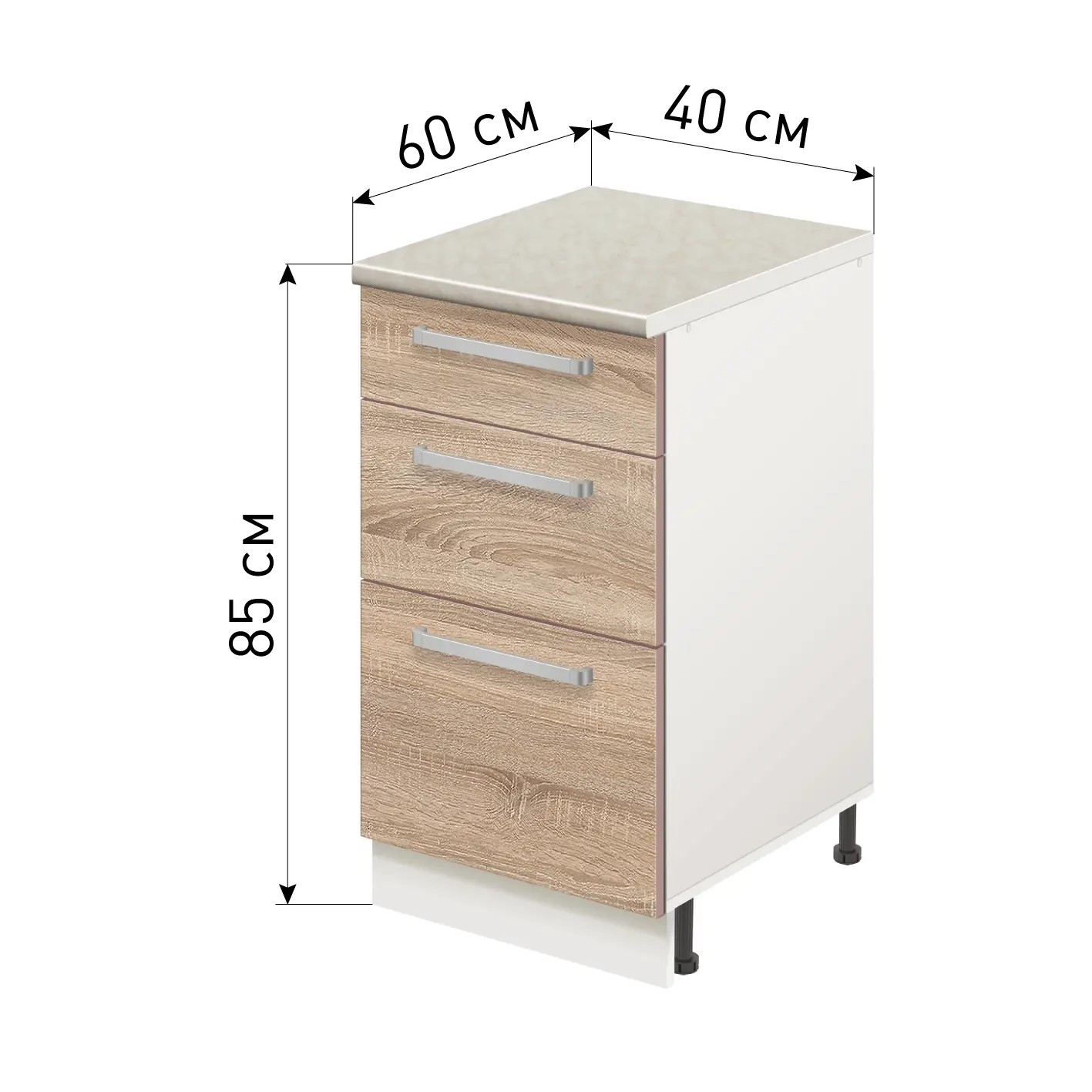 Изображение товара Напольный шкаф Лидер Стиль TSB40603_DBS 40x85x60 см ЛДСП цвет дуб сонома