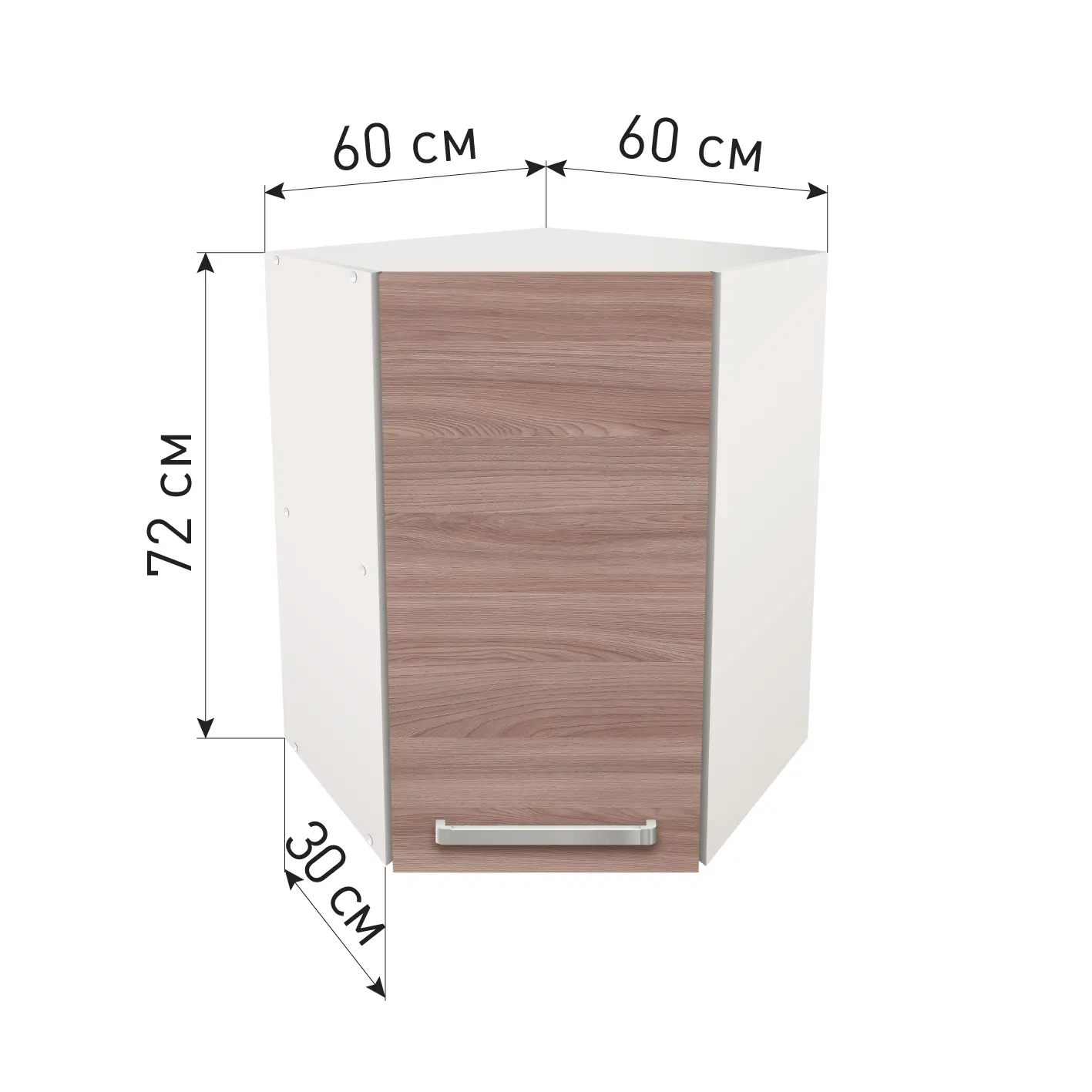 Изображение товара Навесной шкаф Лидер Стиль SHU603072_YHT 60x72x30 см ЛДСП