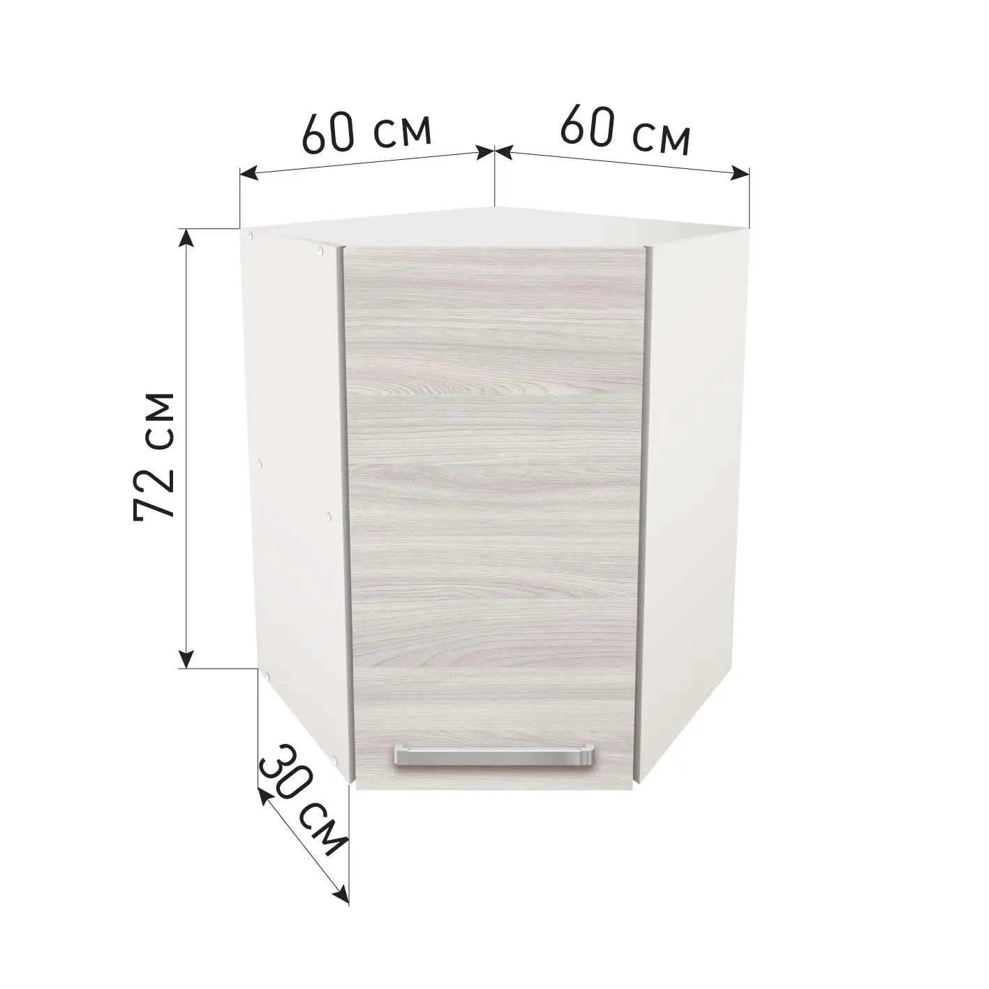 Изображение товара Навесной шкаф Лидер Стиль SHU603072_YHS 60x72x30 см ЛДСП