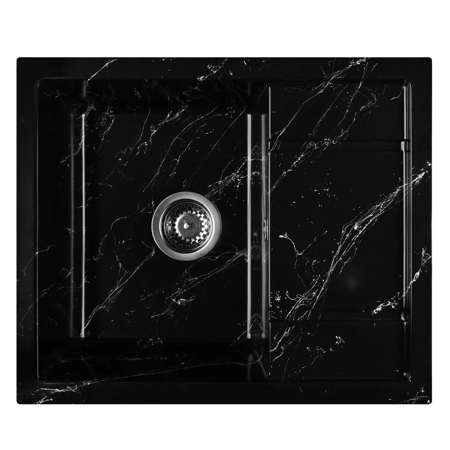 Изображение товара Мойка для кухни из искусственного камня Wisent WB19-11 Мрамор Черно-белый 595x495