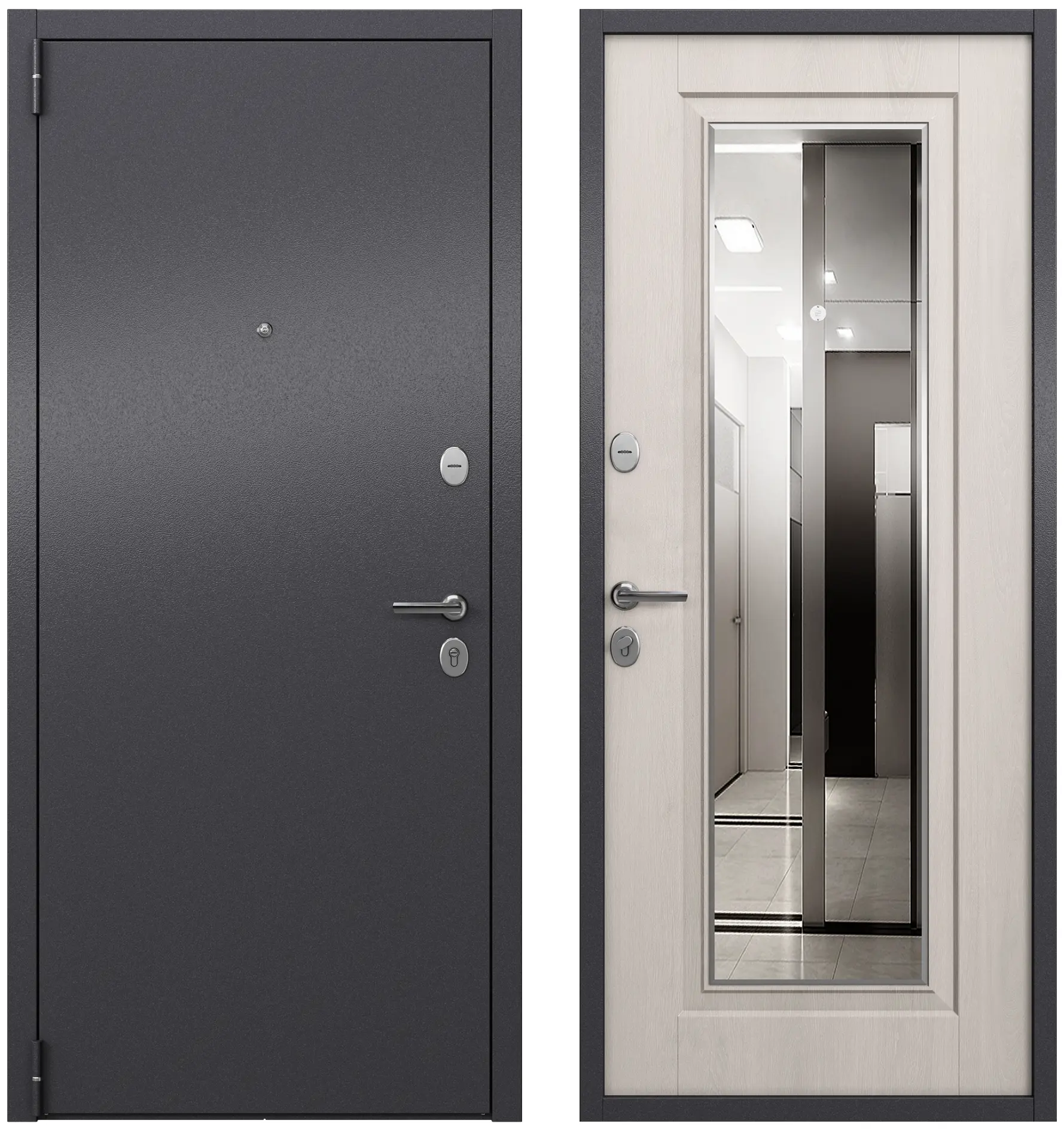 Изображение товара Входная металлическая дверь Ситти 86x205 см левое открывание с зеркалом