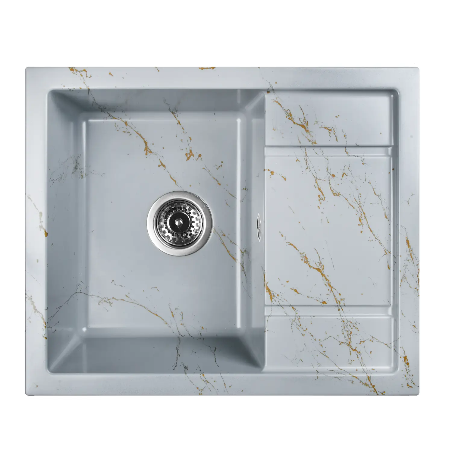Изображение товара Кухонная мойка из искусственного камня Wisent WB19-15 Мрамор Серо-золотой 595x495
