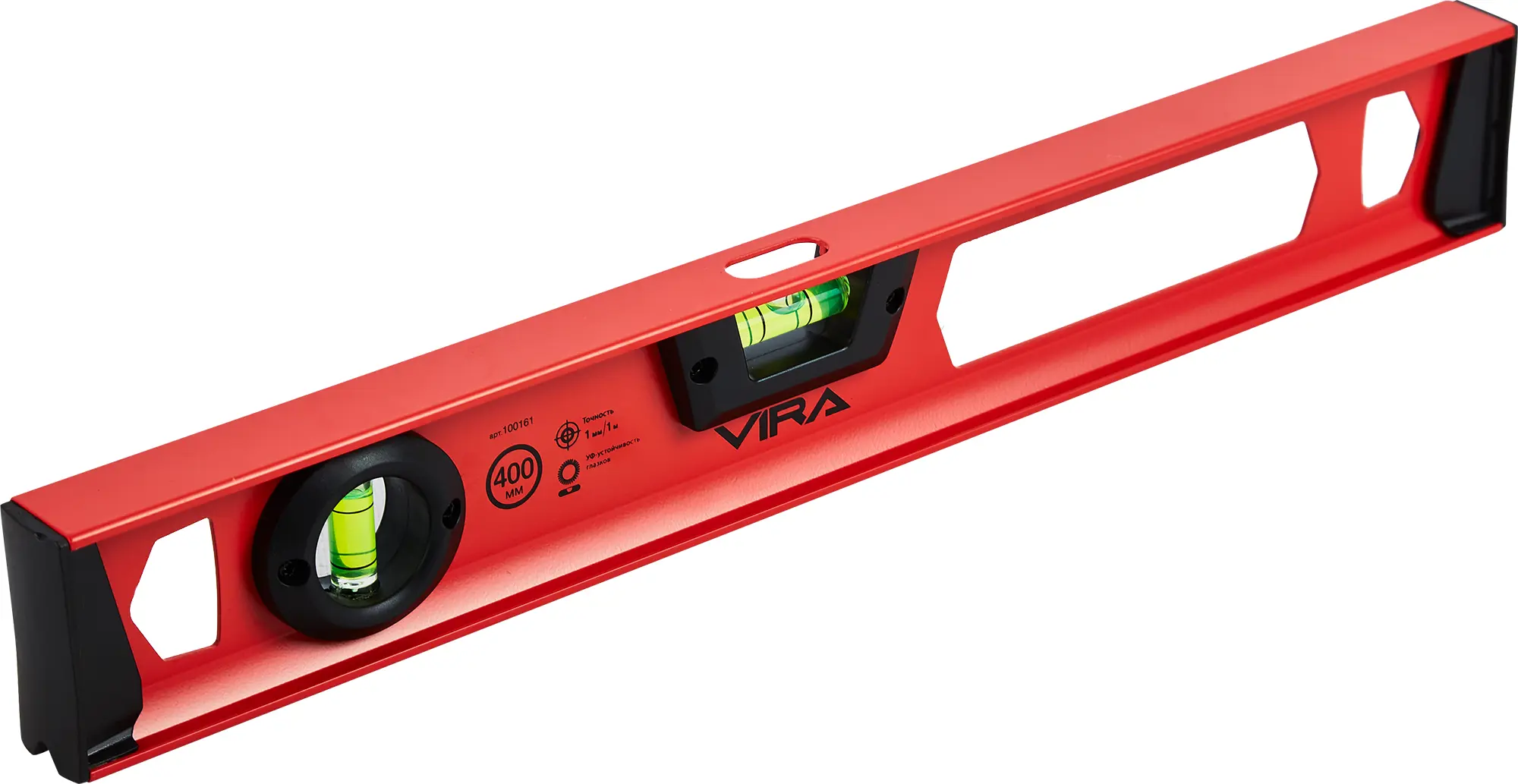 Изображение товара Уровень пузырьковый Vira 400 мм с 2 глазками магнитный