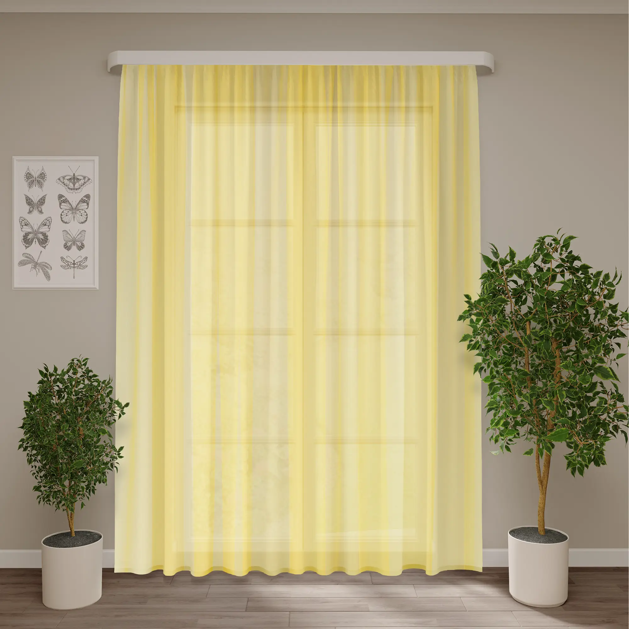 Изображение товара Тюль на ленте Inspire Polyone 300x280 см цвет желтый Banana 6