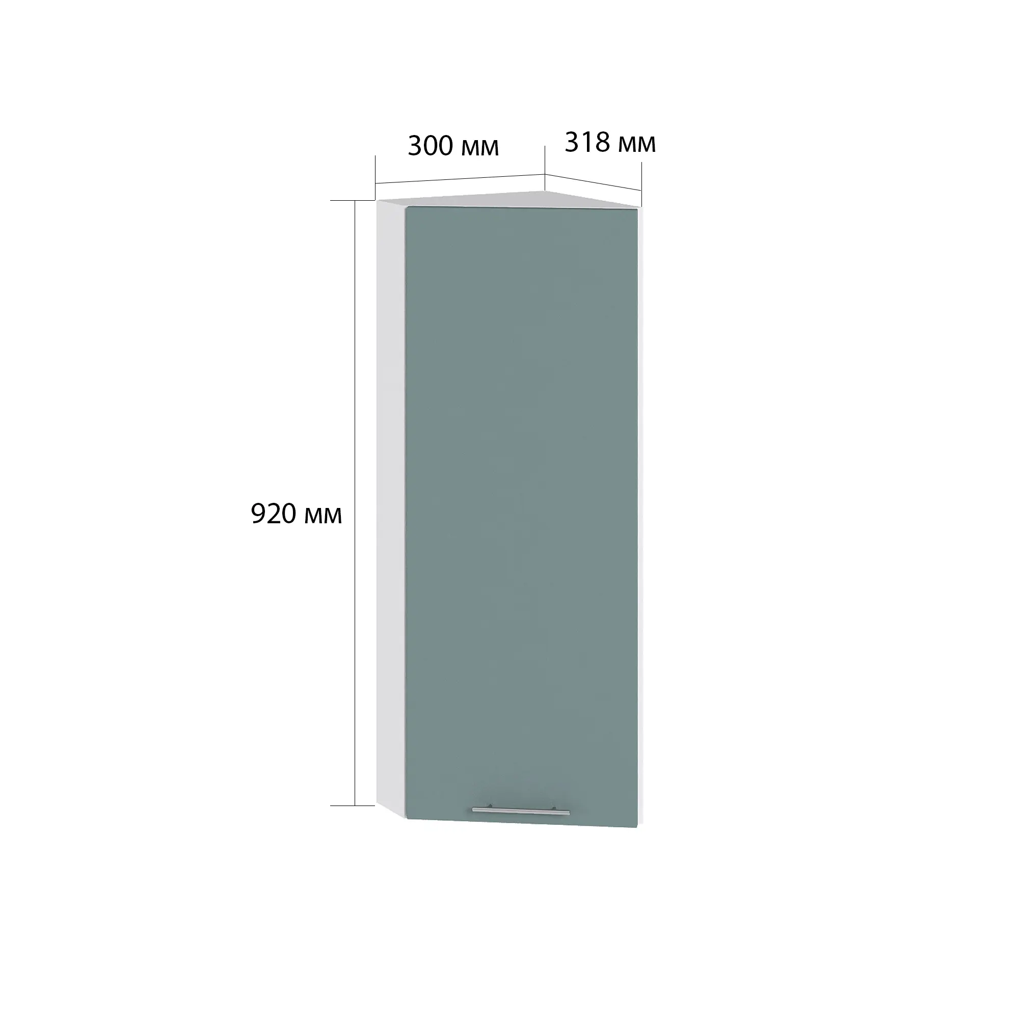 Изображение товара Навесной шкаф торцевой Сурская мебель Валерия 30x92x31.8 см ЛДСП цвет лагуна софт