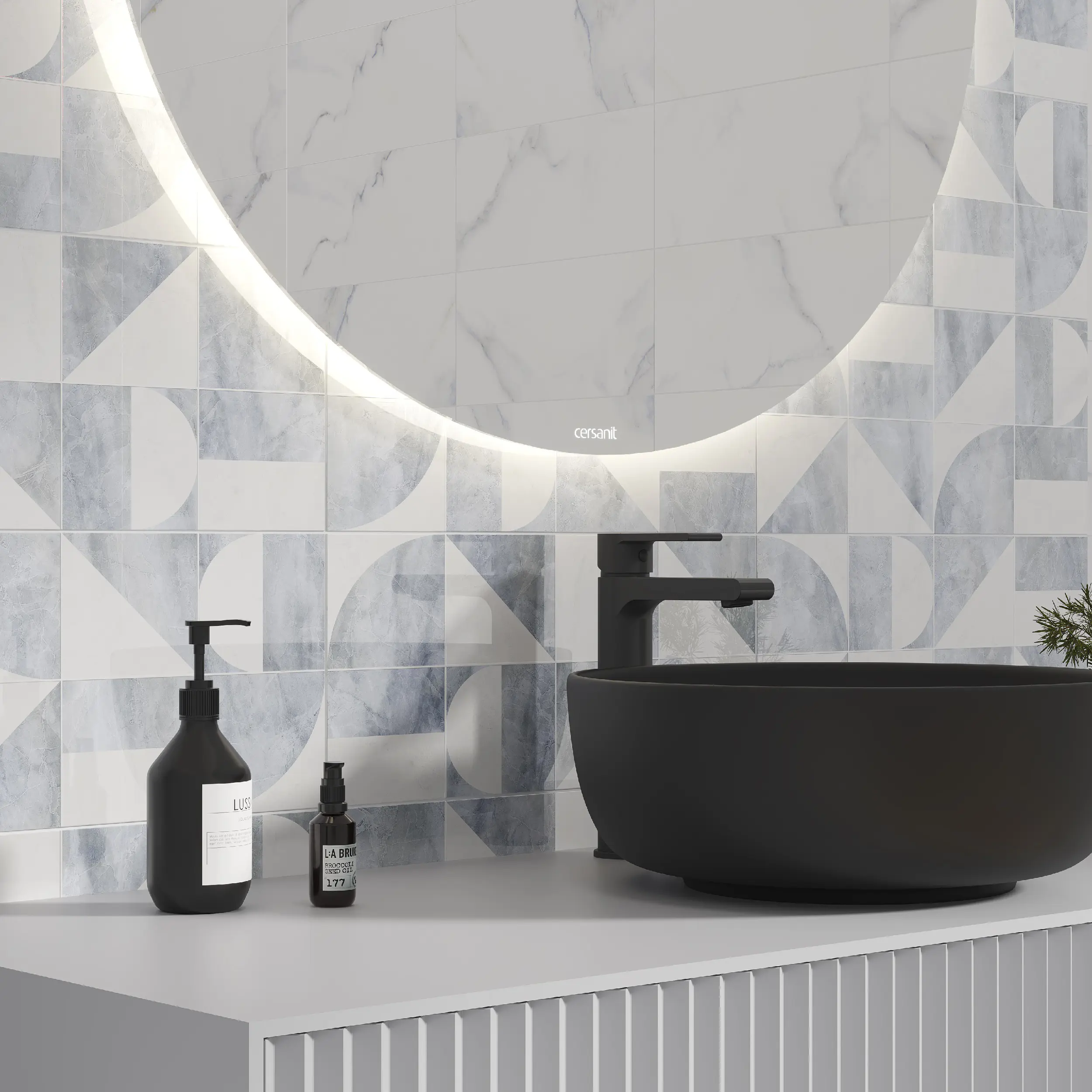 Изображение товара Плитка настенная Cersanit Mare 17071 20x44 см 1.056 м² глянцевая цвет бело-серый пэчворк