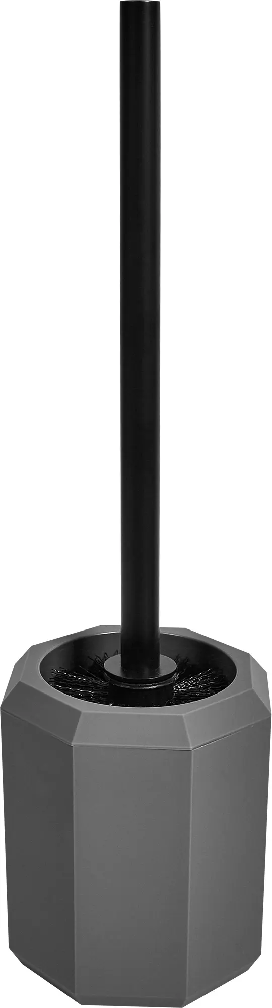 Изображение товара Ёршик для унитаза Swensa Grid серый пластиковый цилиндрический дизайн