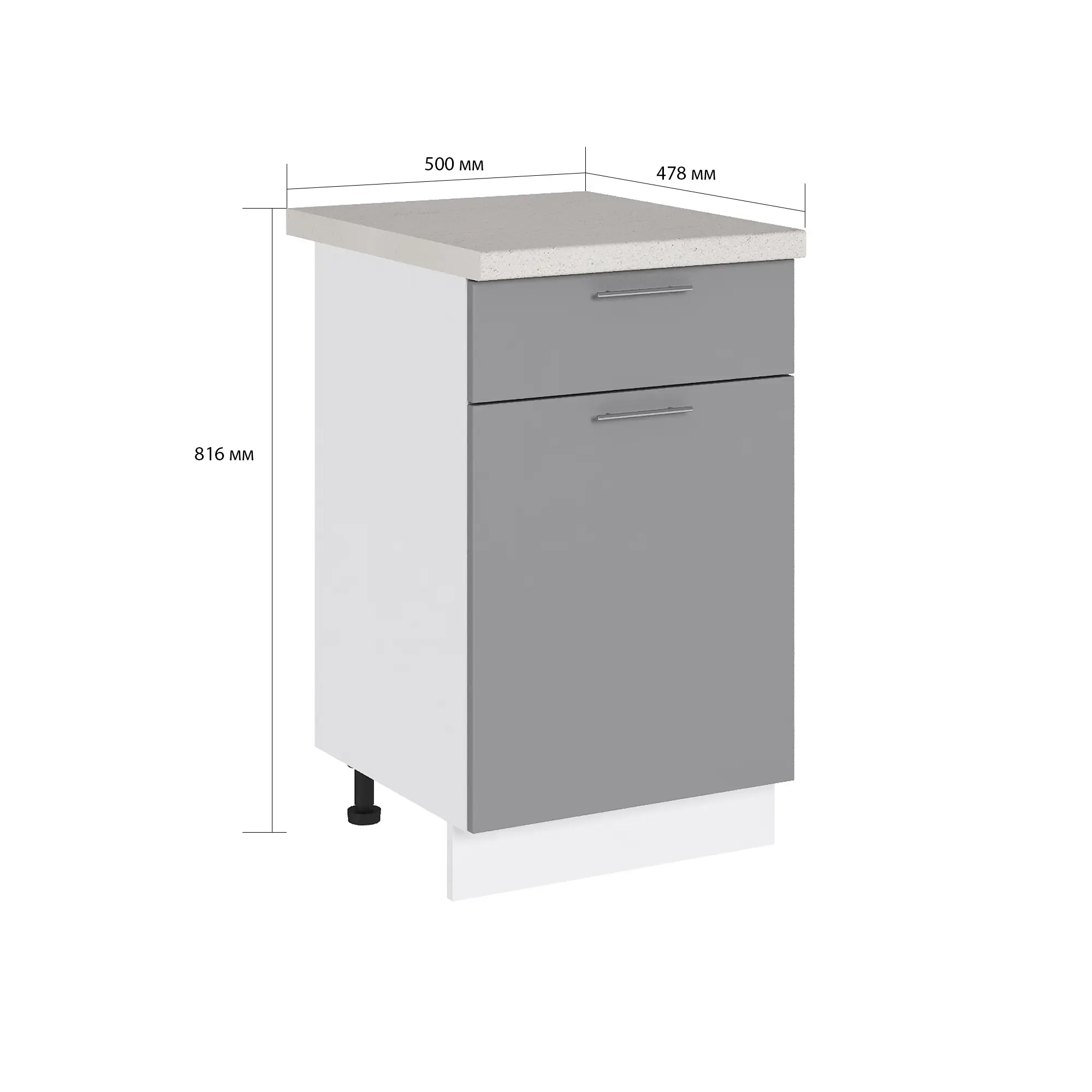 Изображение товара Напольный шкаф с 1 ящиком Сурская мебель Валерия 50x81.6x47.8 см ЛДСП цвет монблан софт