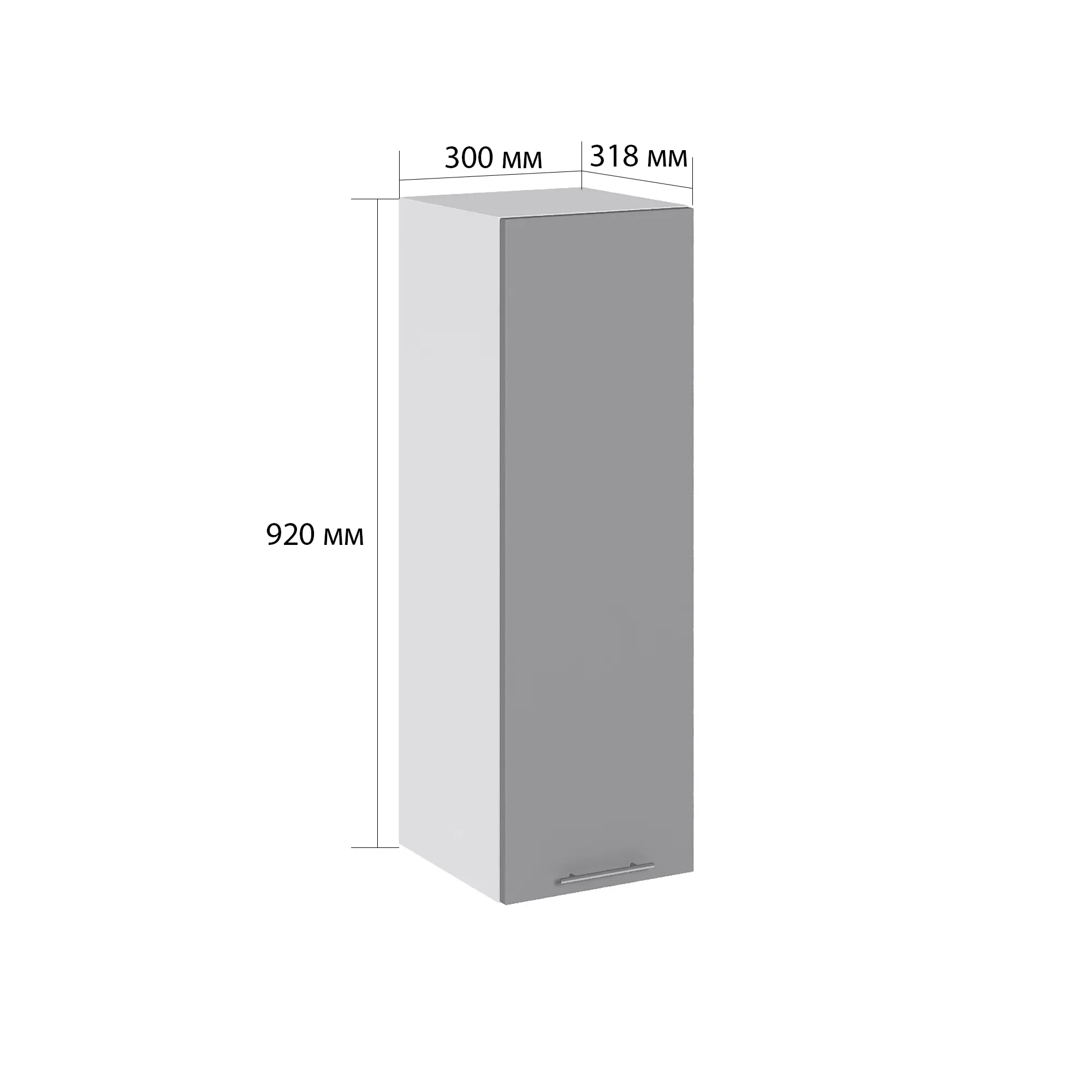 Изображение товара Навесной шкаф Сурская мебель Валерия 30x92x31.8 см ЛДСП цвет монблан софт