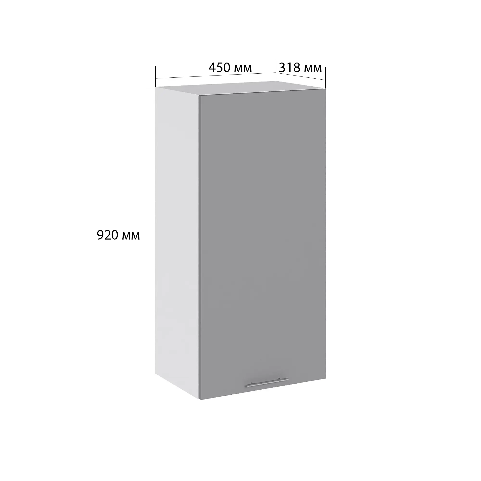 Изображение товара Навесной шкаф Сурская мебель Валерия 45x92x31.8 см ЛДСП цвет монблан софт
