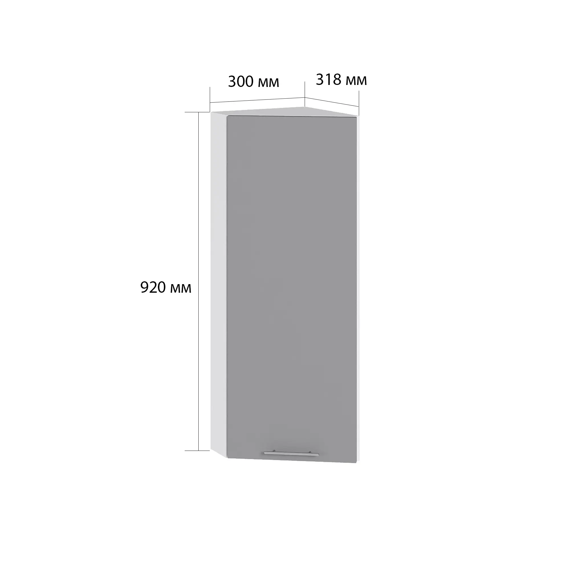 Изображение товара Навесной шкаф торцевой Сурская мебель Валерия 30x92x31.8 см ЛДСП цвет монблан софт