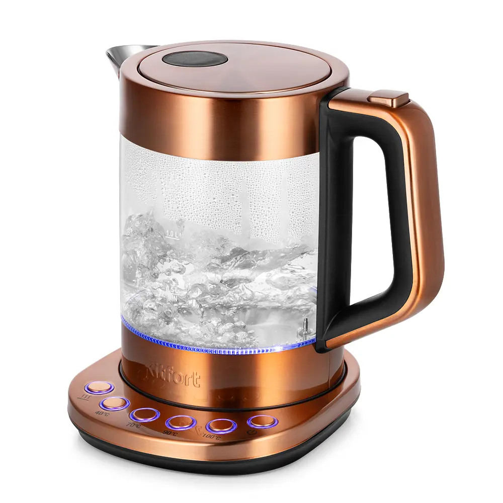 Изображение товара Электрический чайник Kitfort КТ-6657 1.5 л нержавеющая сталь цвет медный