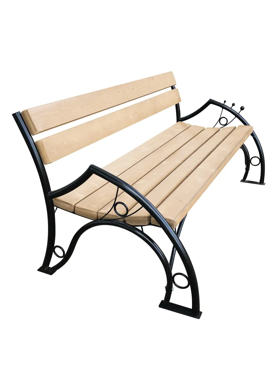 Изображение товара Скамья садовая M-group 105x71x71 см металл черный