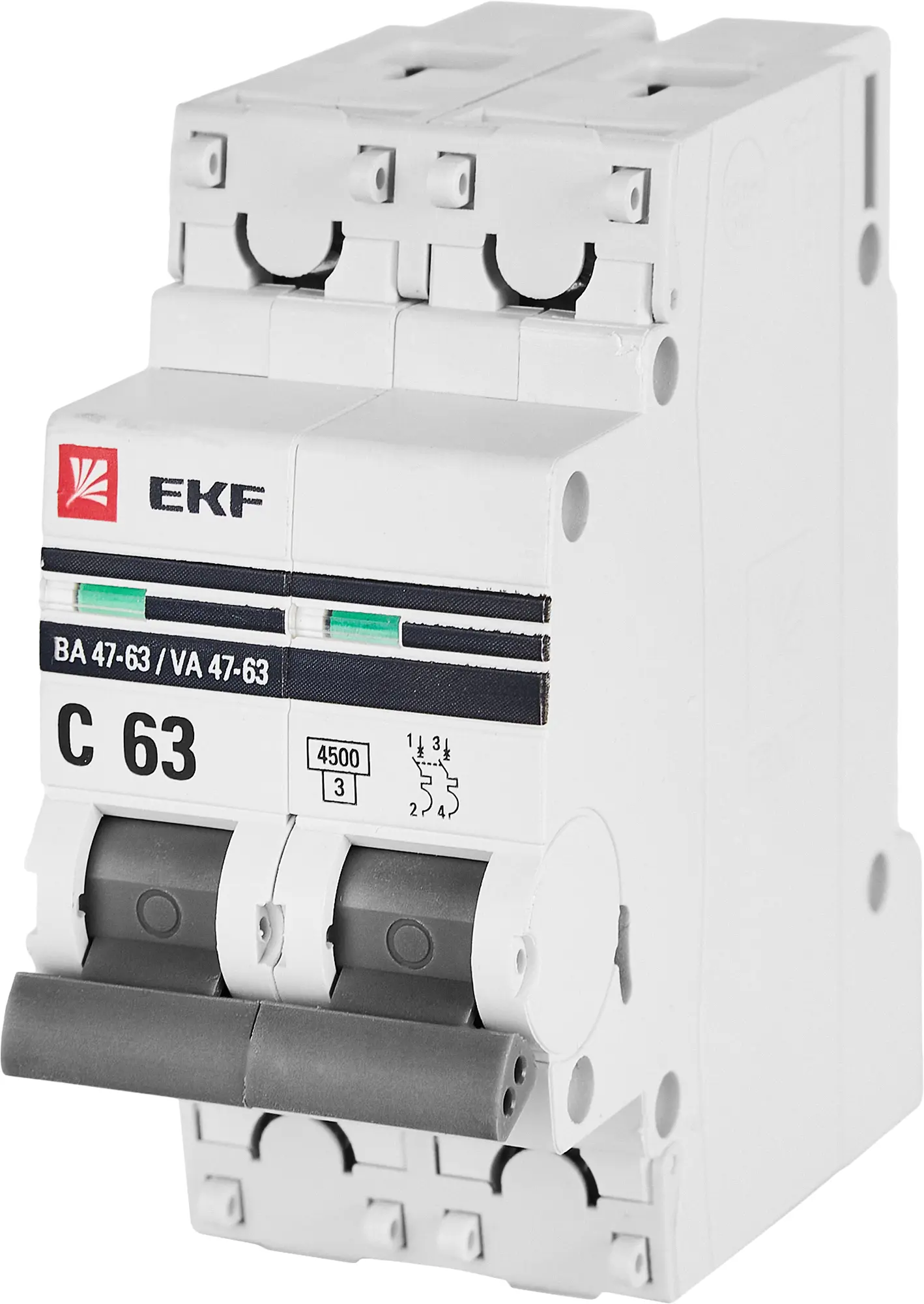 Изображение товара Автоматический выключатель EKF ВА47-63 2P 63А для защиты сети