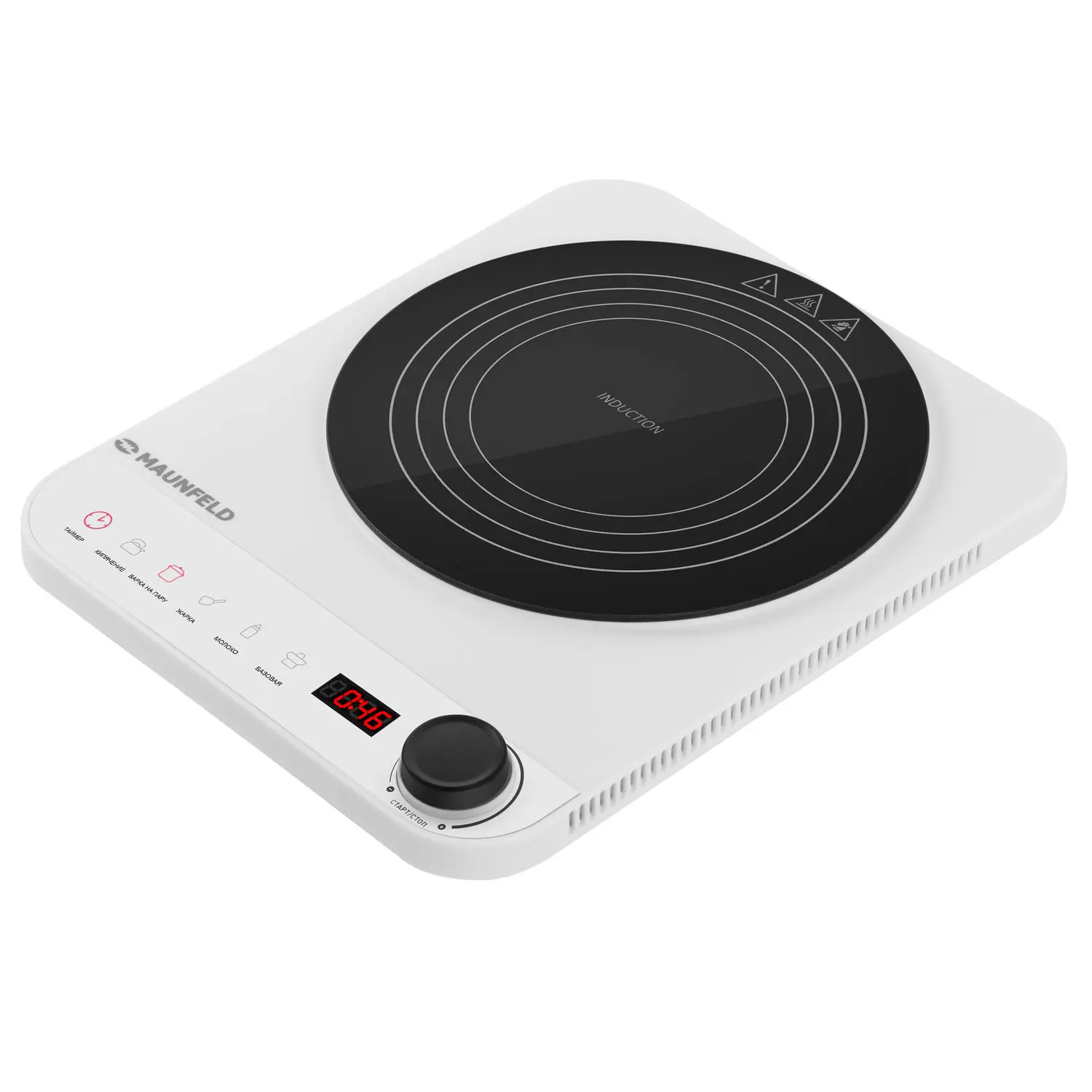 Изображение товара Индукционная настольная плита Maunfeld EFI271MWH 27 см 1 конфорка цвет белый