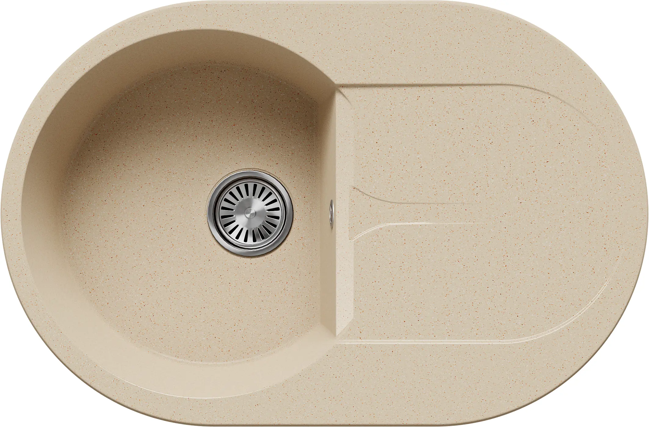 Изображение товара Мойка для кухни врезная Polygran Atol-760 50x76 см глубина чаши 20 см мрамор цвет опал