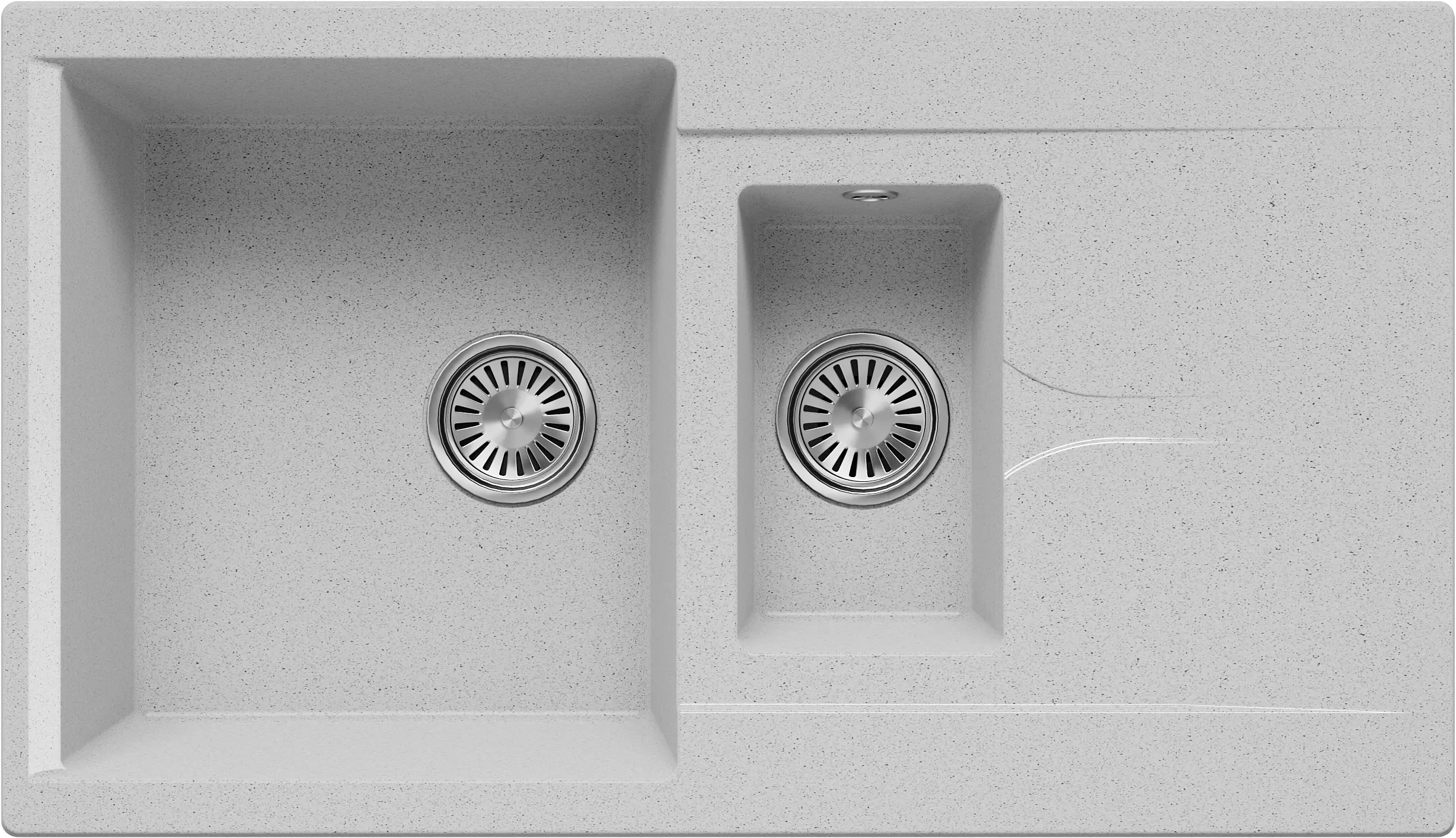 Изображение товара Мойка для кухни врезная Polygran Brig-870 50x87 см глубина чаши 20 см мрамор цвет светло-серый