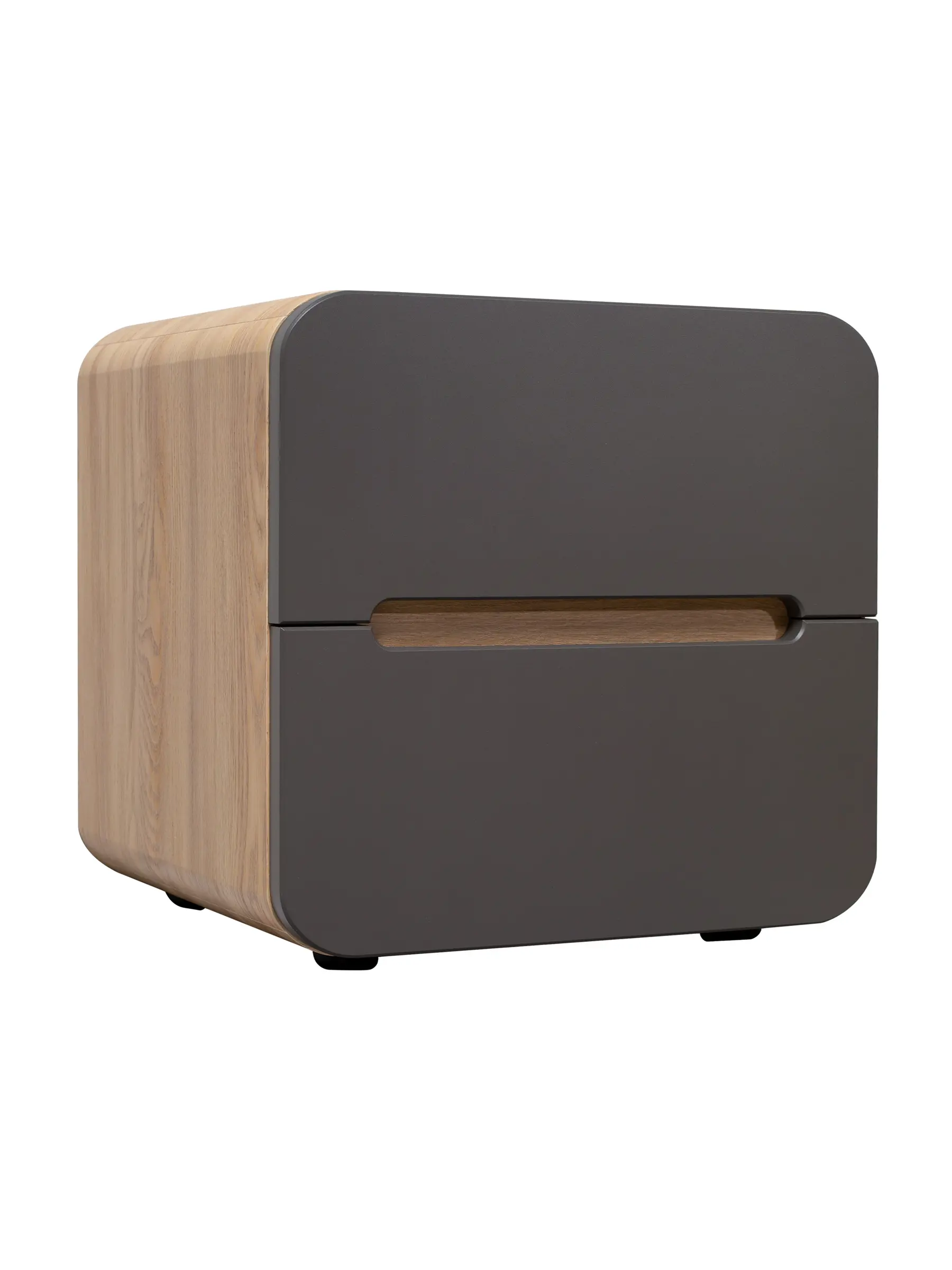 Изображение товара Тумба прикроватная с ящиками Runo Ницца цвет светлое дерево/графит