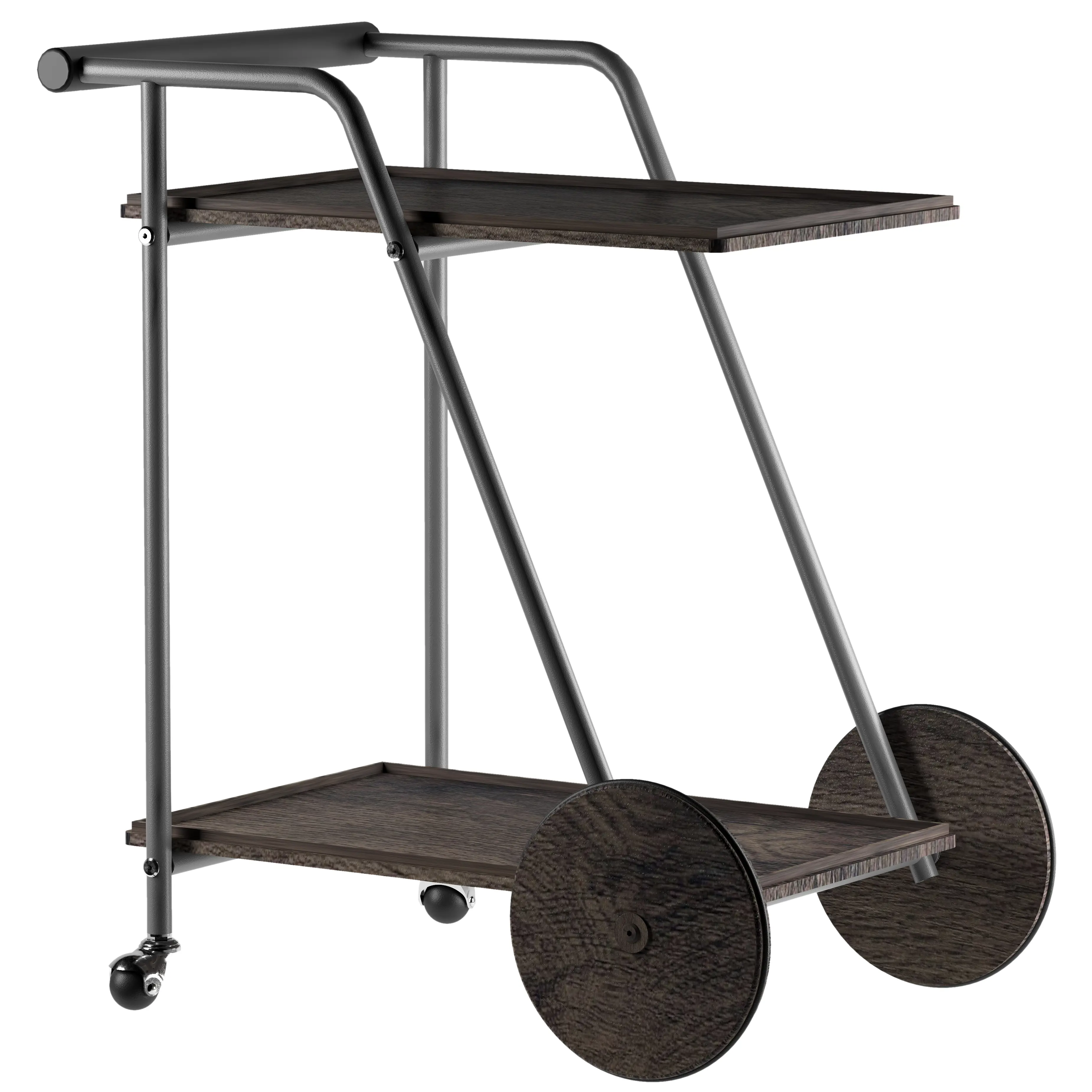 Изображение товара Сервировочный столик Мебелик Оди 67.5x77.5x45 см МДФ металлик/эбеновое дерево/дуб маррон