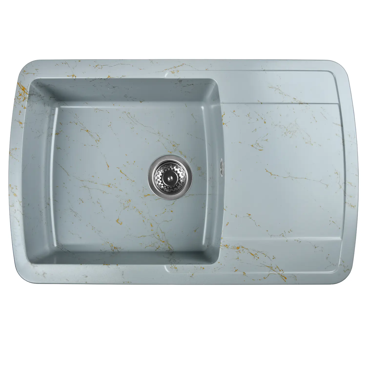 Изображение товара Мойка кухонная из искусственного гранита Wisent WB29-15 Мрамор сфера серого цвета