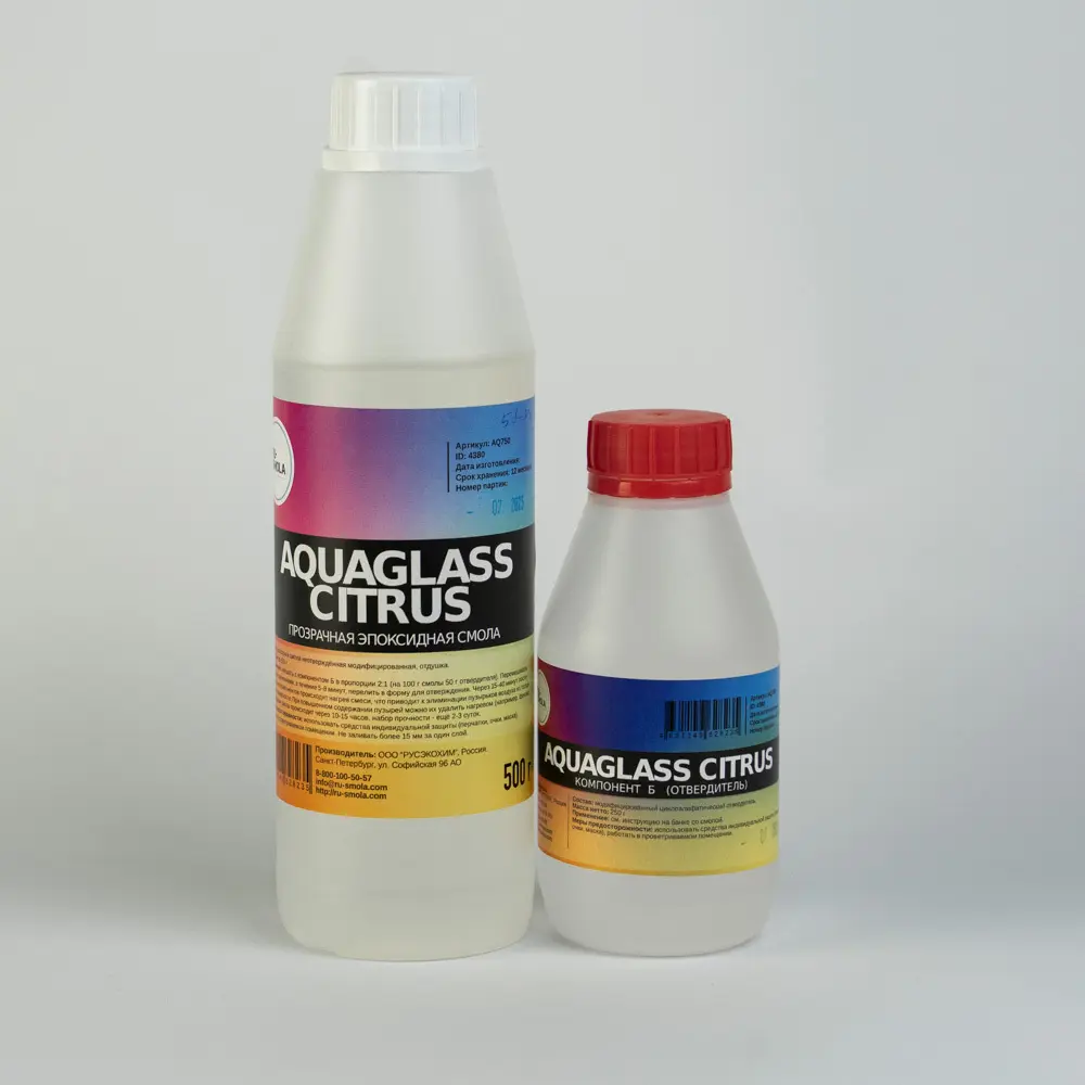 Изображение товара Эпоксидная смола AquaGlass Citrus 750 г для творчества низковязкая