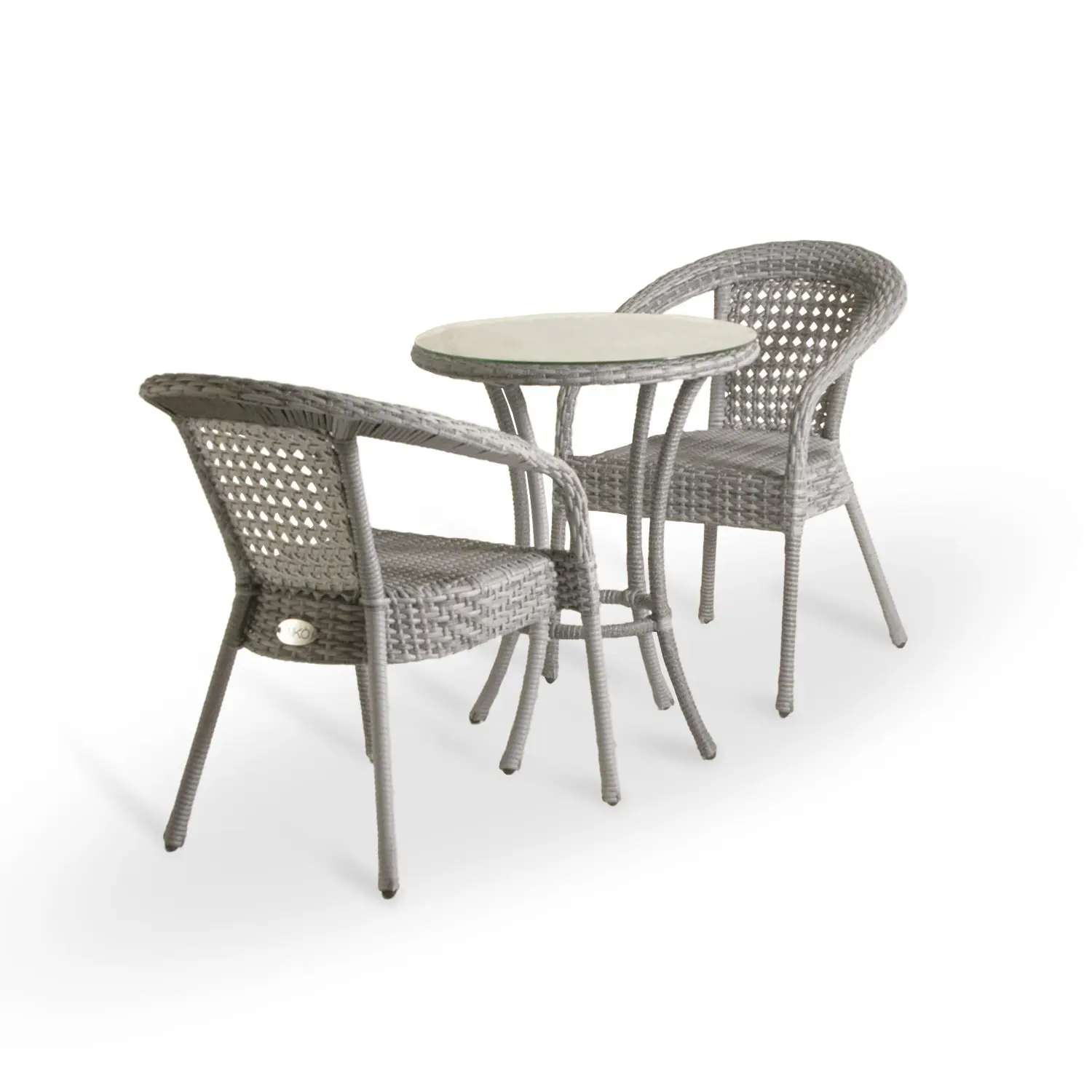 Изображение товара Садовая мебель для обеда Aiko Deco искусственный ротанг серый 3 предмета