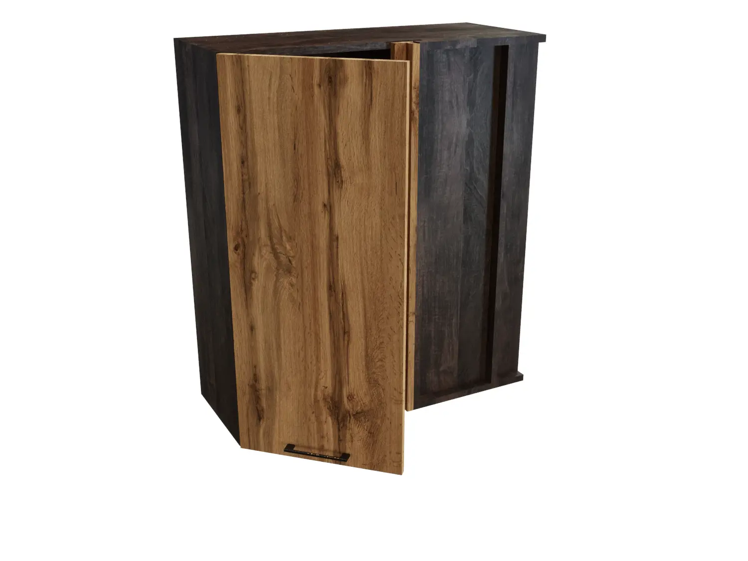 Изображение товара Навесной шкаф угловой Сурская мебель дуб вотан 69x92x34.5 см ЛДСП цвет кальяри/гейнсборо