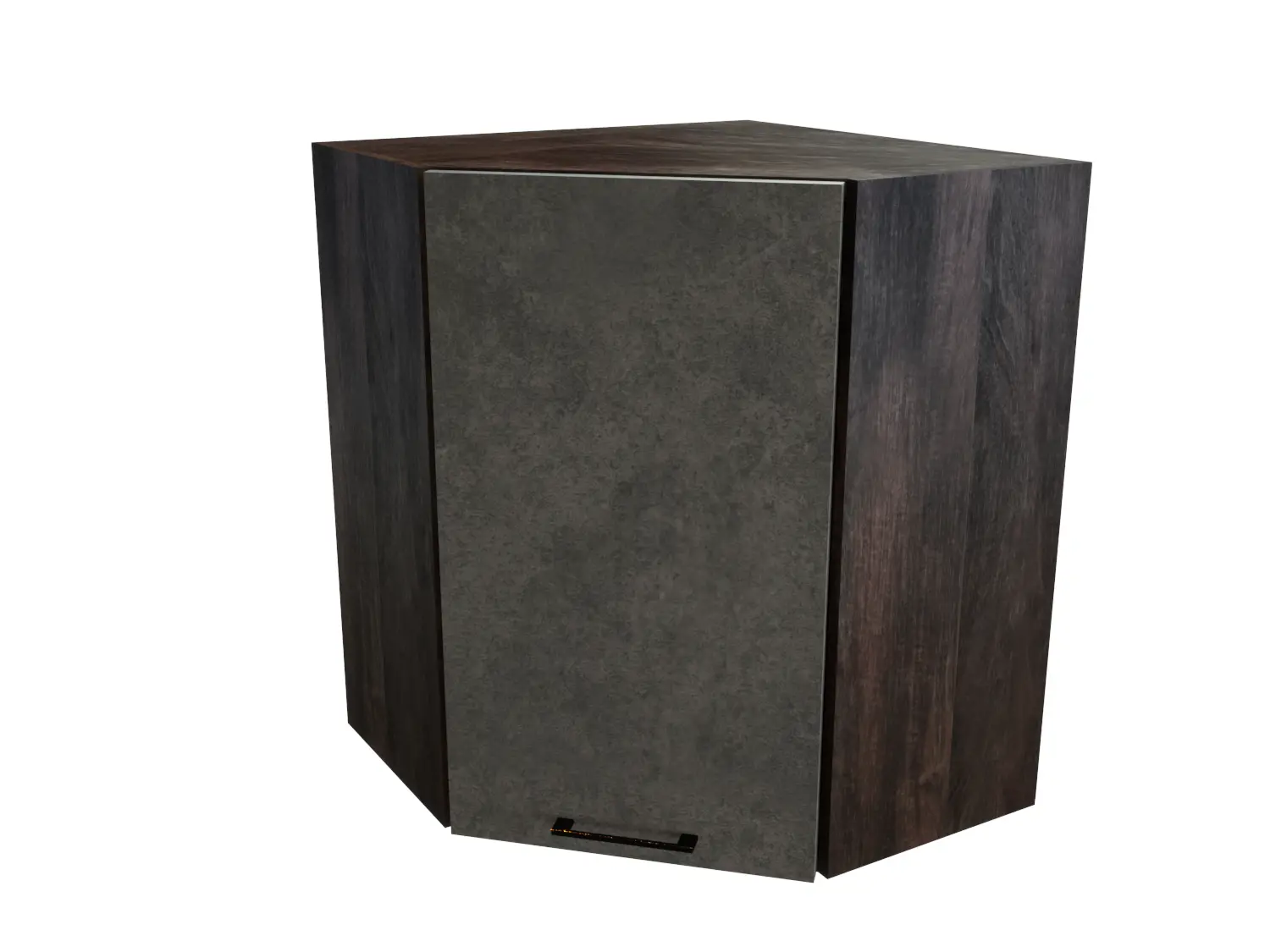 Изображение товара Навесной шкаф с 1 дверцей угловой Сурская мебель Хелмер 59.2x71.6x59.2 см ЛДСП цвет кальяри/бетон