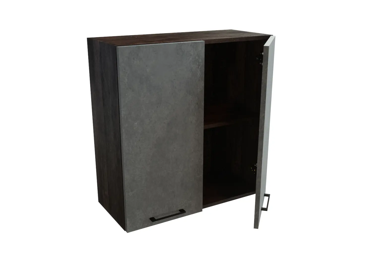 Изображение товара Навесной шкаф с 1 дверцей угловой Сурская мебель Хелмер 69x71.6x34.5 см ЛДСП цвет кальяри/бетон