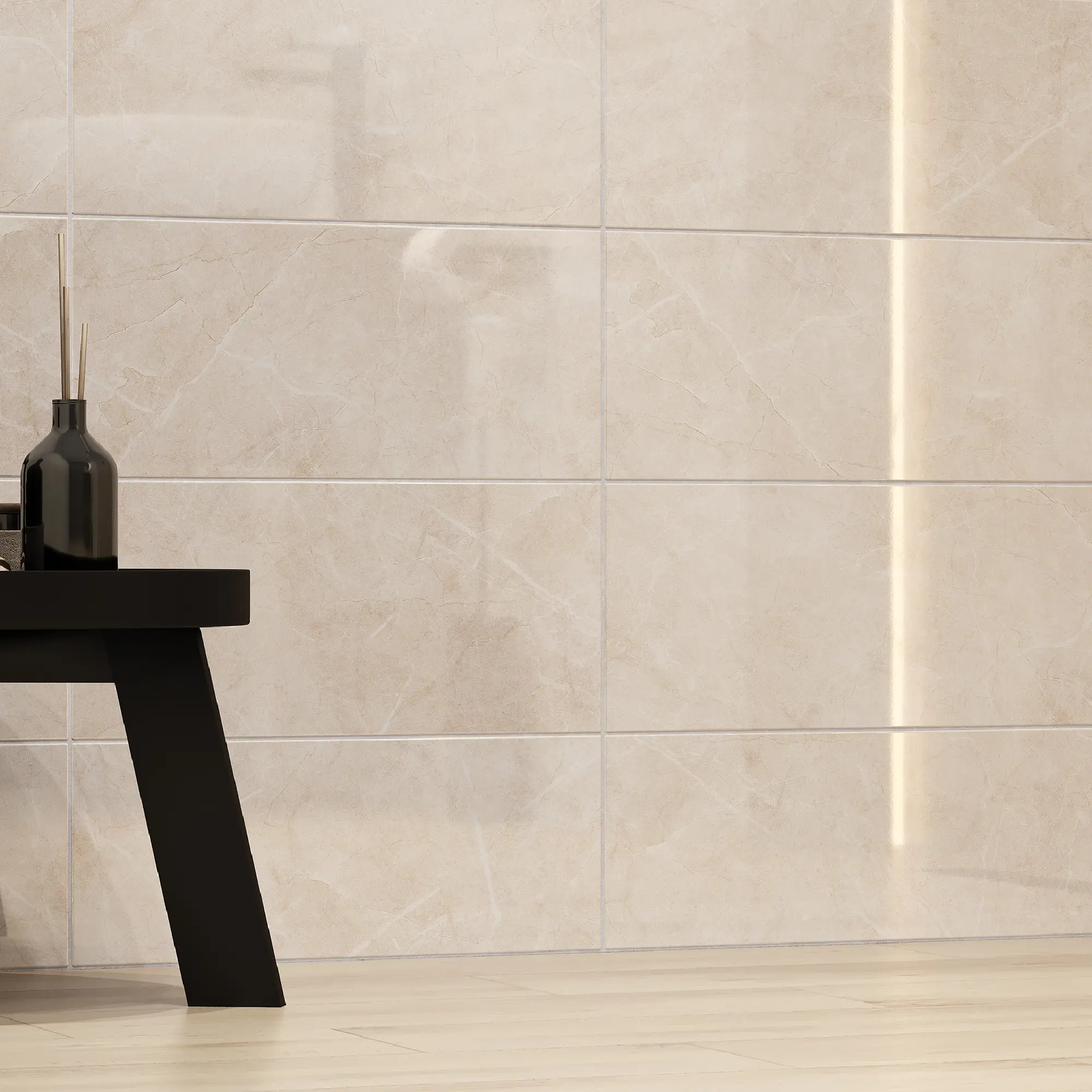 Изображение товара Плитка настенная Cersanit Rocca 20x44 см глянцевая бежевый для стен внутри помещений