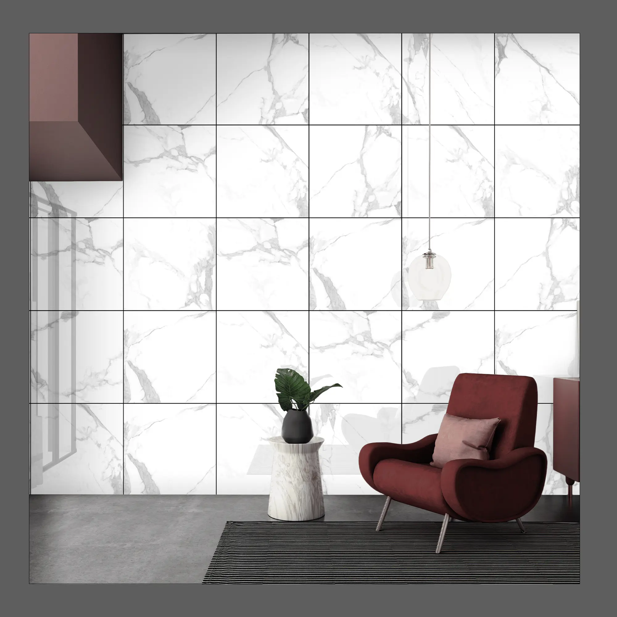 Изображение товара Керамогранит Kerald Auro Matt 60x60 см белый мраморный для стен и пола