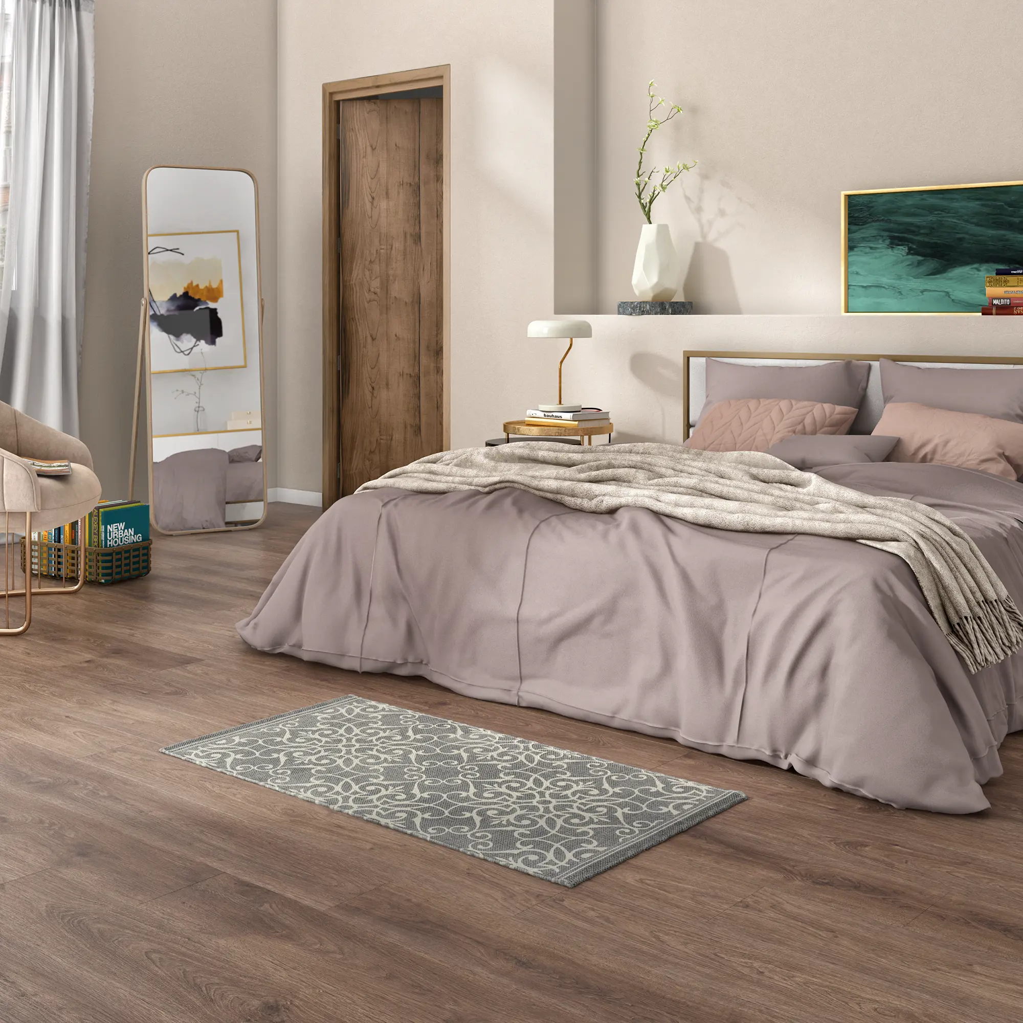 Изображение товара Декоративный хлопковый коврик Inspire Lesia 60x120 см темно-серый натуральный дизайн