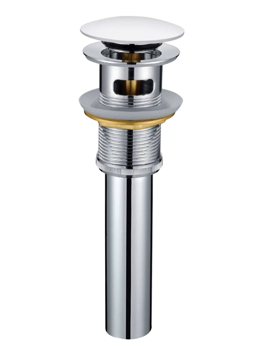 Изображение товара Донный клапан для раковины Altrobagno PU 070208 BiCr 35 мм клик-клак с переливом хром Италия