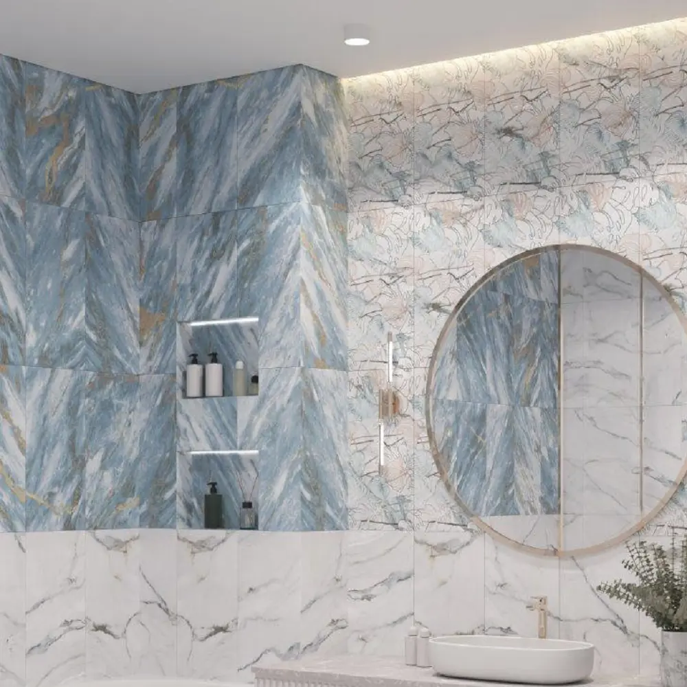 Изображение товара Настенная плитка Axima Байкал 30x60 см голубой мрамор матовая керамическая