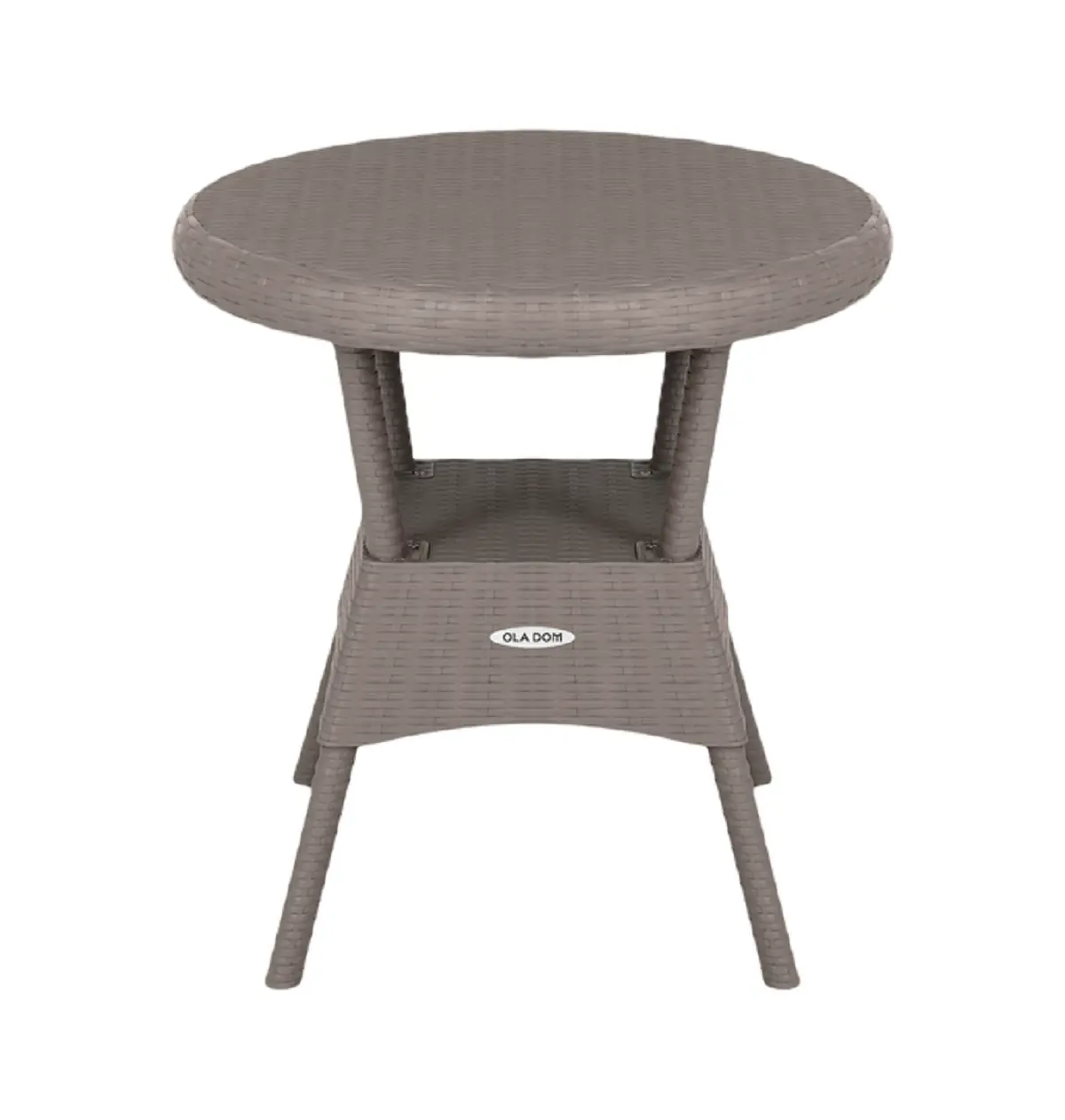 Изображение товара Нераздвижной садовый стол Элластик-пласт Раттан 72x70x70 см пластик серый/серебристый