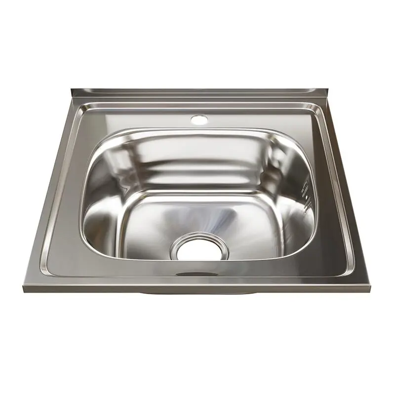 Изображение товара Мойка для кухни накладная Владикс 282432 50x50 см глубина чаши 16 см нержавеющая сталь цвет хром