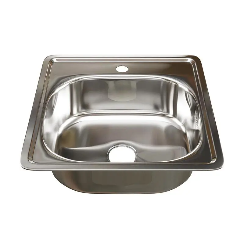 Изображение товара Мойка для кухни врезная Владикс 24504 48x48 см глубина чаши 16 см нержавеющая сталь цвет хром