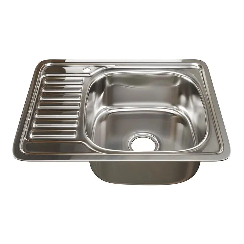 Изображение товара Мойка для кухни врезная Владикс 44646 58x48 см глубина чаши 16 см нержавеющая сталь цвет хром