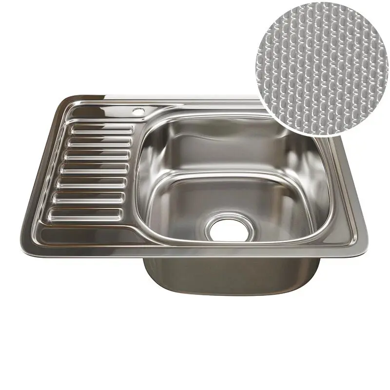 Изображение товара Мойка для кухни врезная Владикс 32480 58x48 см глубина чаши 18 см нержавеющая сталь цвет хром