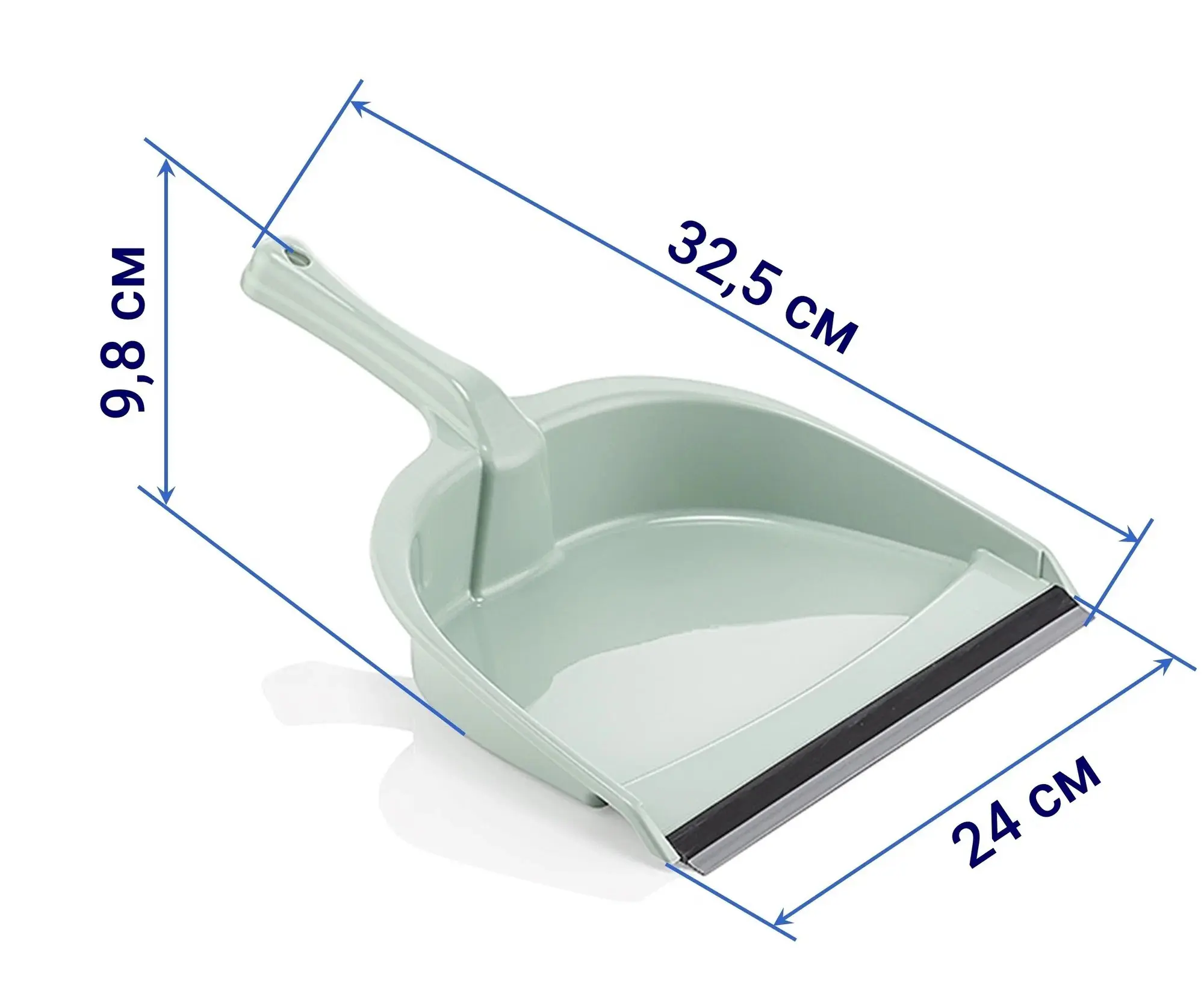 Изображение товара Совок Dunya Plastik с резинкой высокая ручка ментоловый