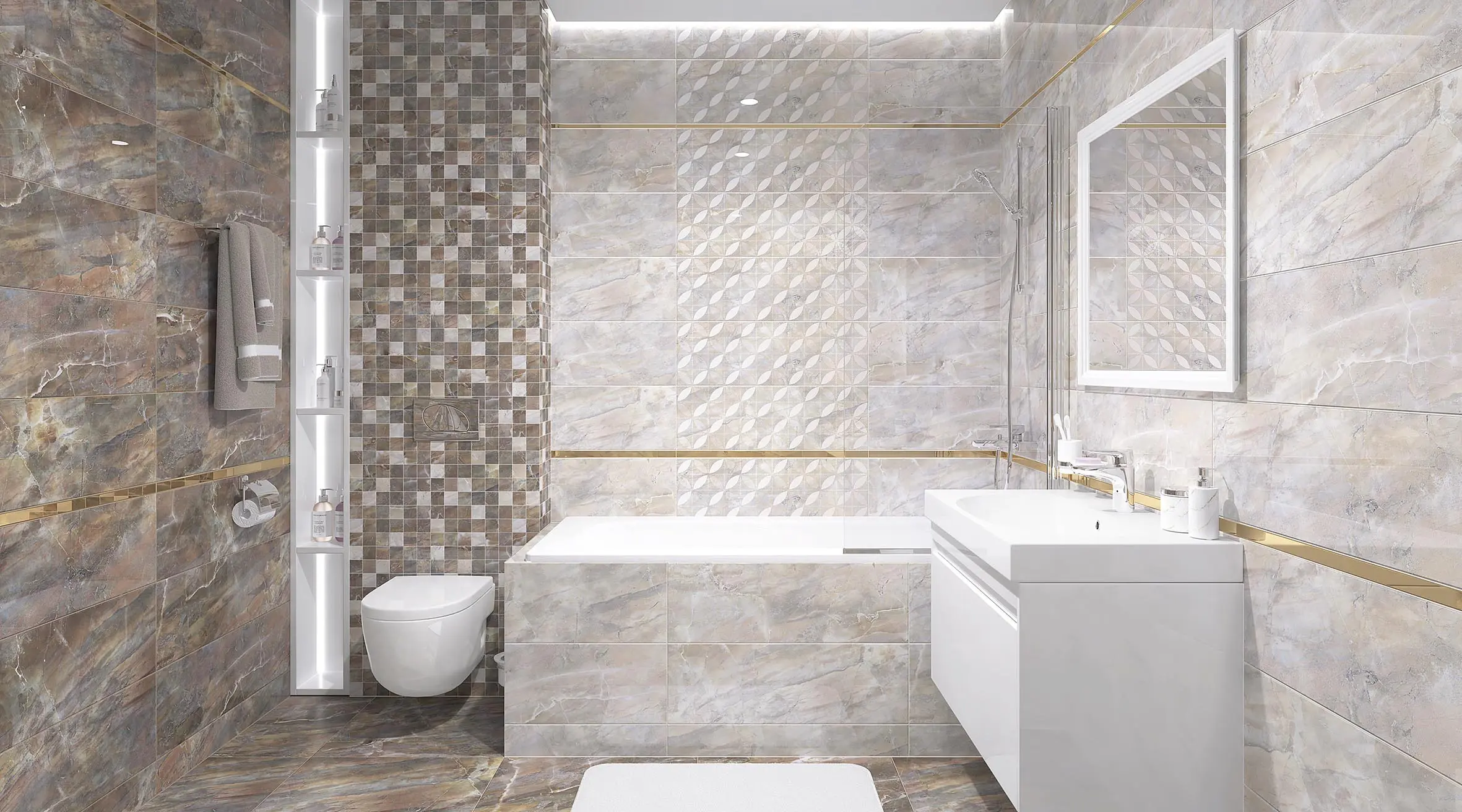 Изображение товара Керамическая плитка Laparet Rich х9999281563 25x75см 1.69 м² цвет бежевый, цена за упаковку