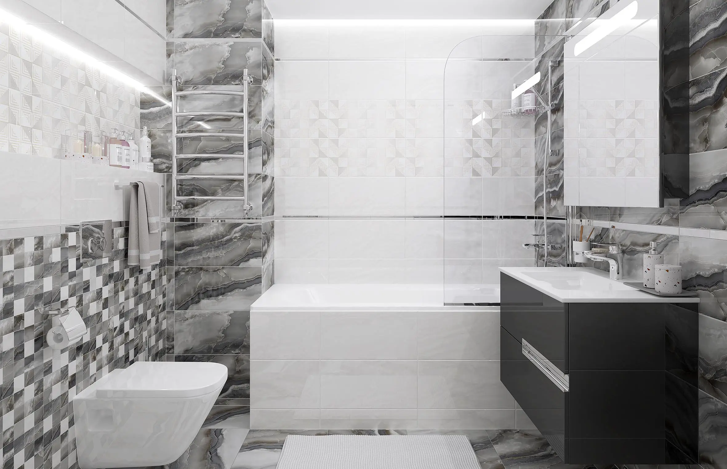 Изображение товара Керамическая плитка Laparet Mania белый 25x50 см настенная для стен и интерьера