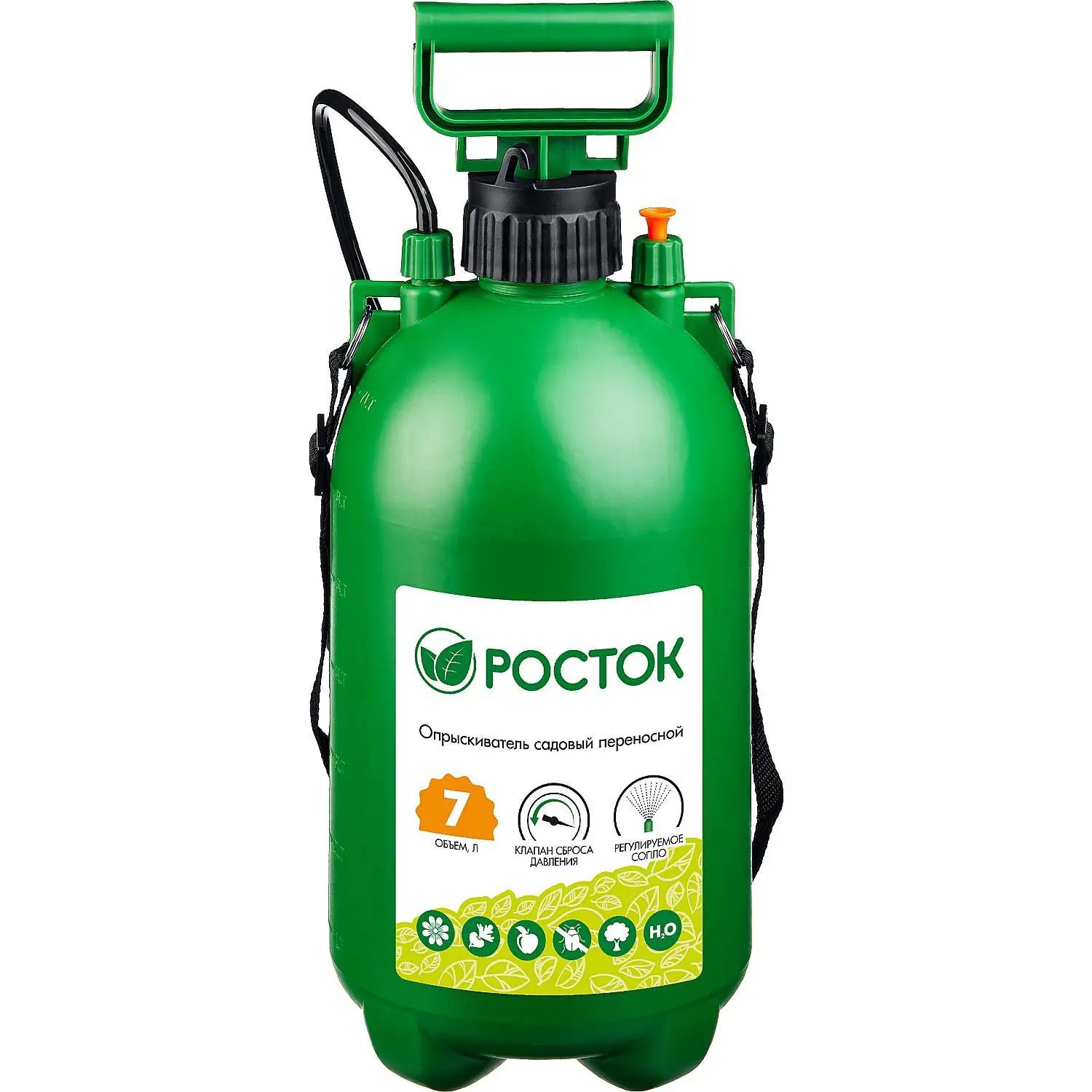 Изображение товара Опрыскиватель огород и фруктовый сад на одно плечо Росток 425117 7 л зеленый