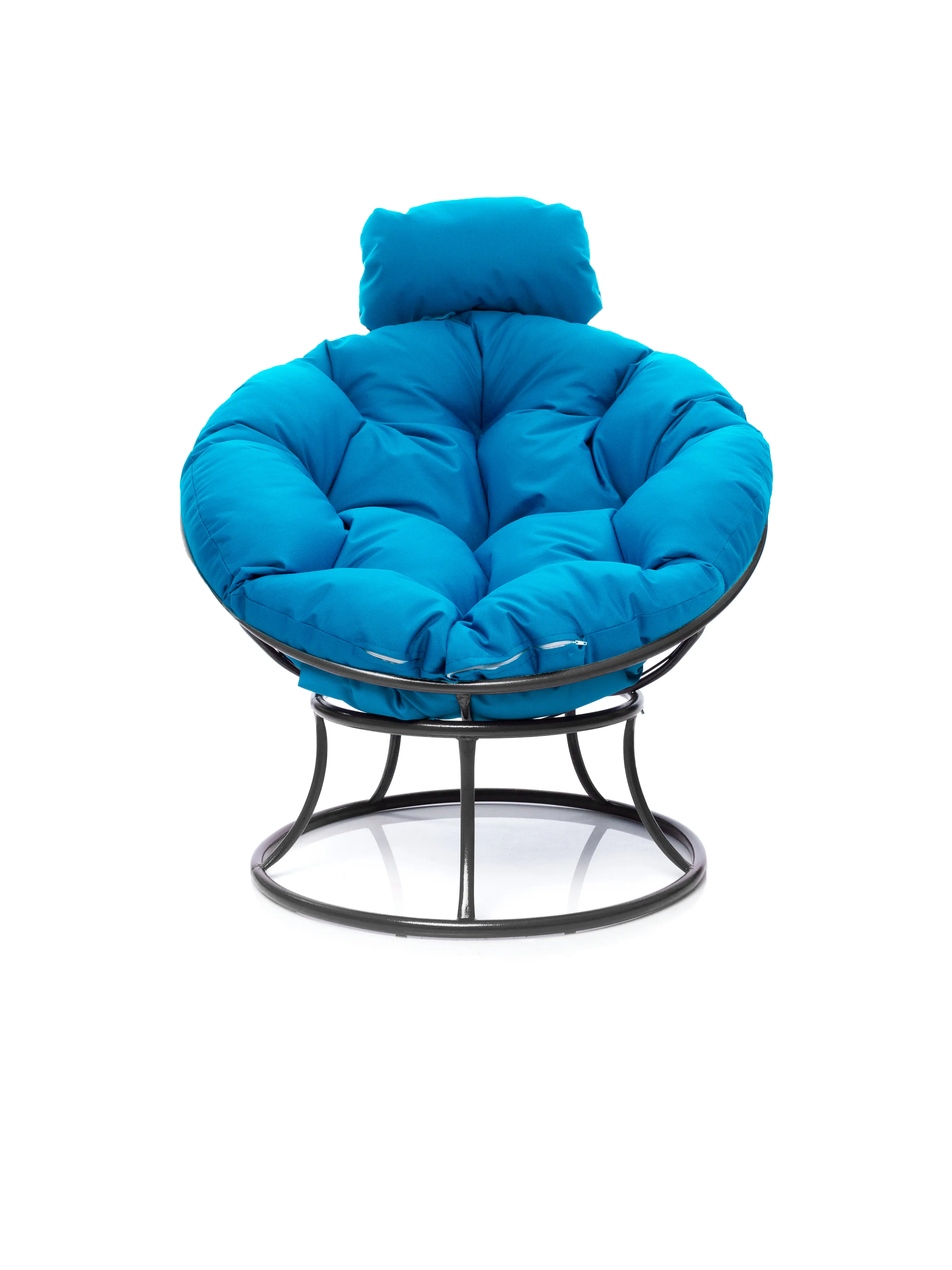 Изображение товара Кресло садовое M-group 12060303 Папасан мини 77 см x 81 см x 68 см искусственный ротанг серый/серебристый