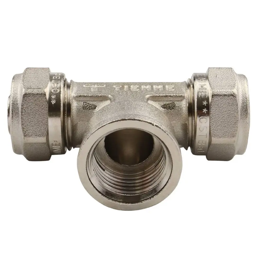 Изображение товара Тройник комбинированный Tiemme 20x1/2" врезной латунь, Италия