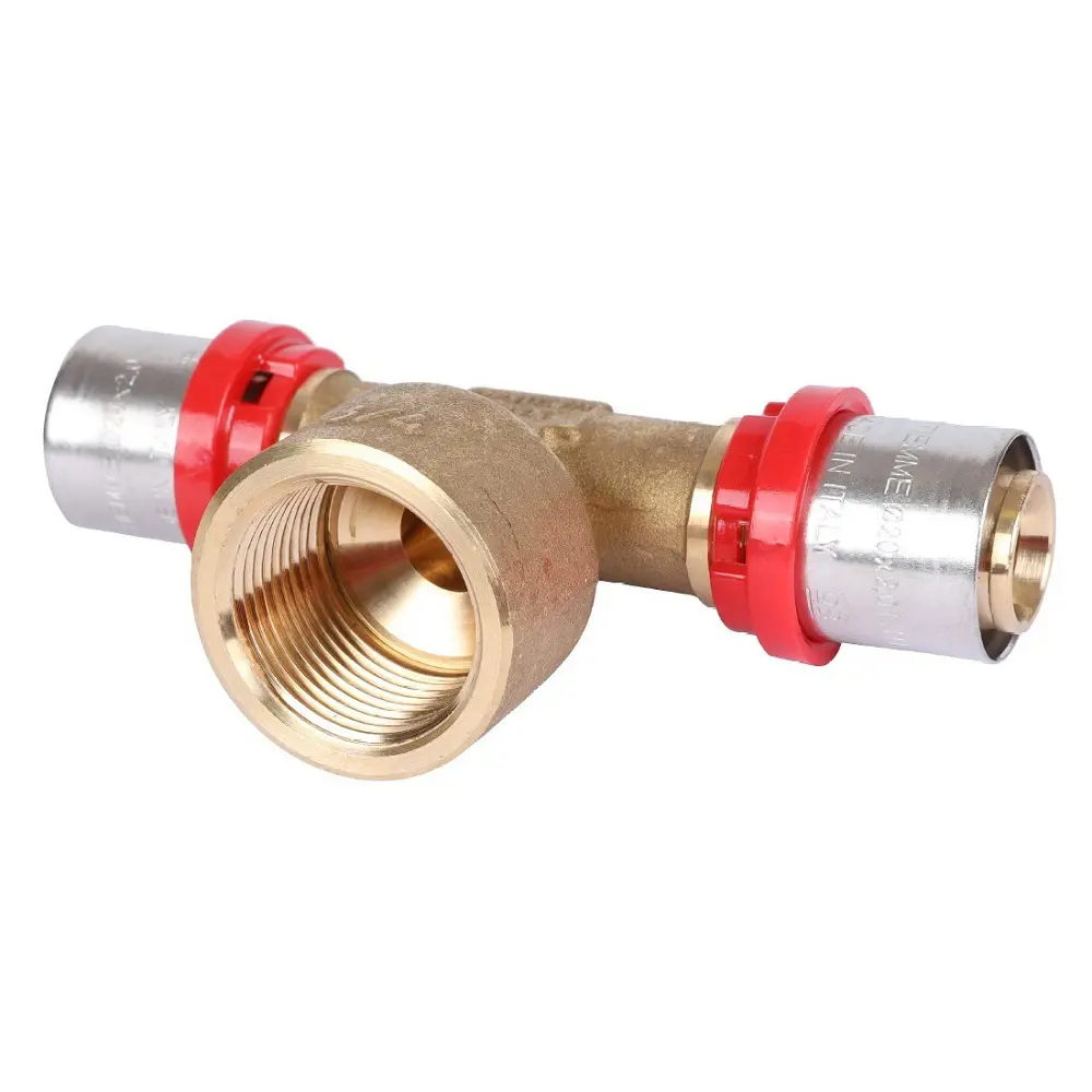 Изображение товара Тройник комбинированный Tiemme 20x3/4x20 мм латунь для водопровода отопления Италия