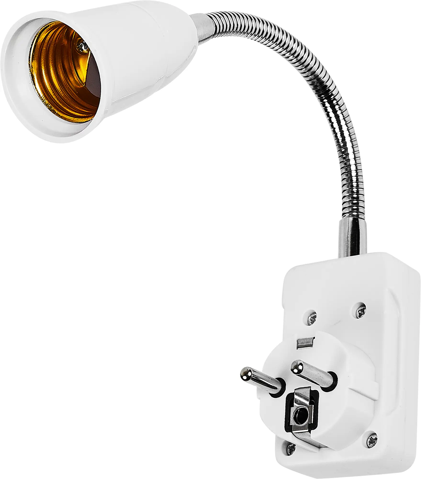 Изображение товара Переходник-вилка с выключателем 220 В без заземления 4 А 150 мм